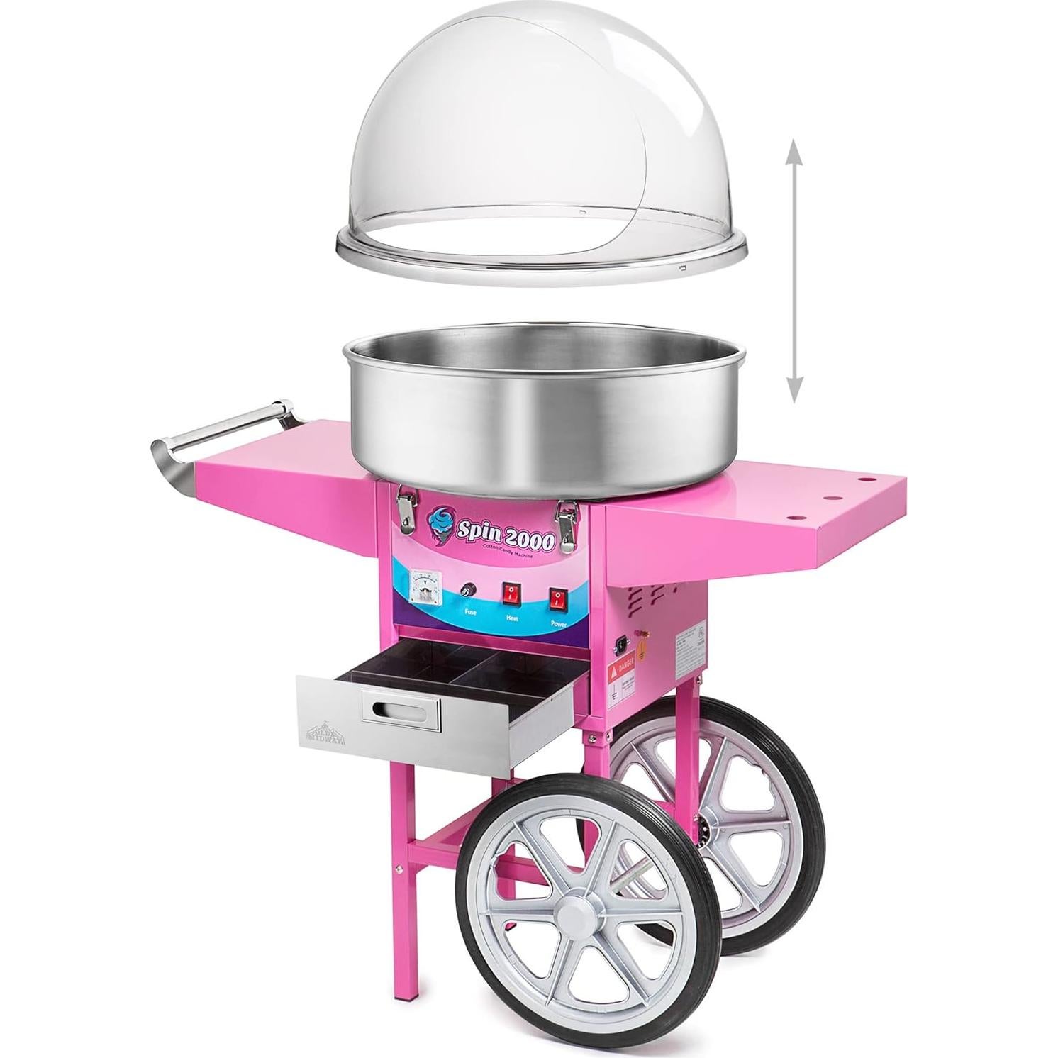 Máquina de Algodón de Azúcar Olde Midway SPIN-2000 con Carrito