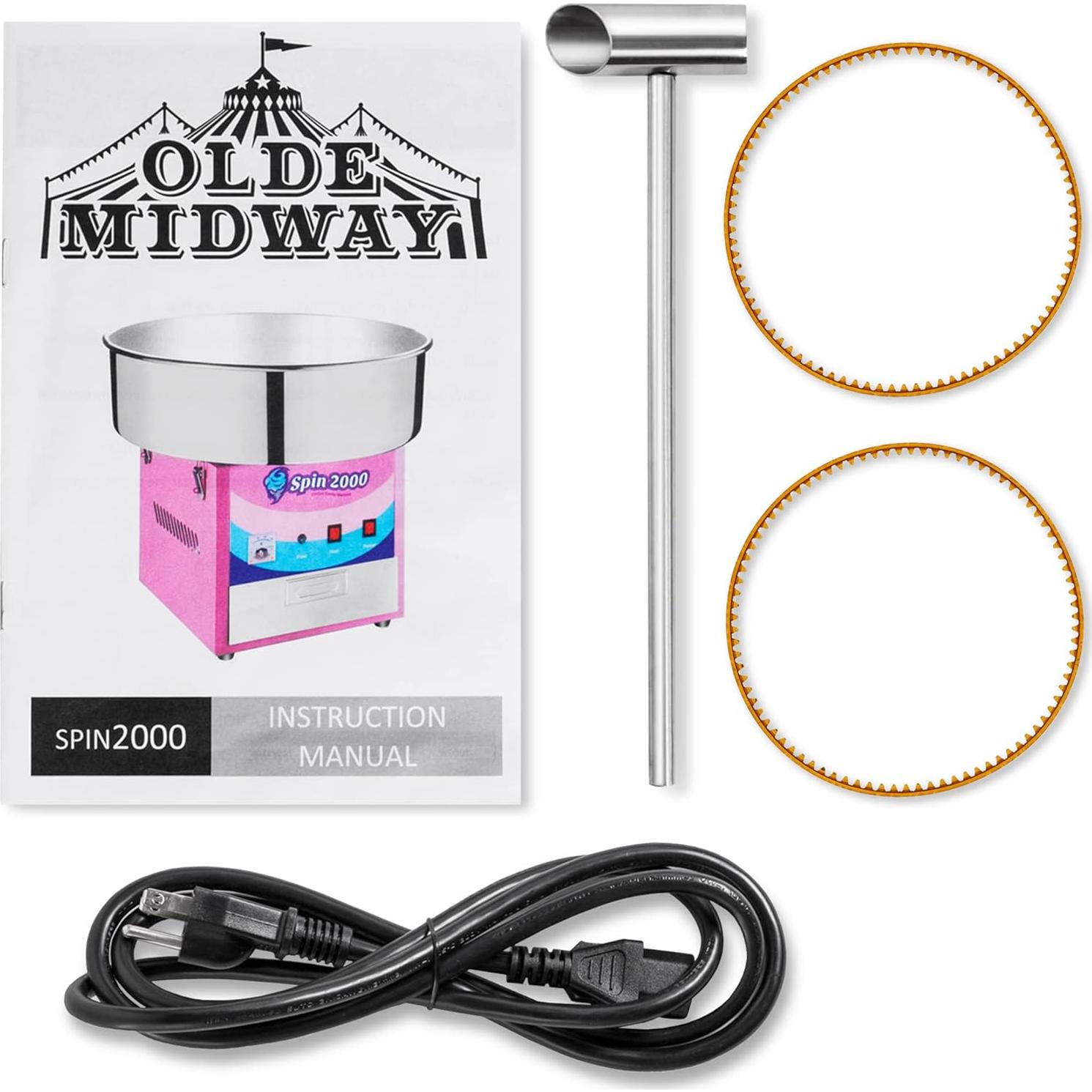 Máquina de Algodón de Azúcar Olde Midway SPIN-2000 con Carrito