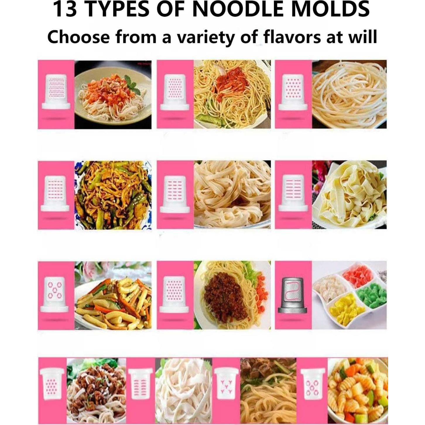 Máquina de Pasta Eléctrica Zuguachi 260W 500g 13 Moldes