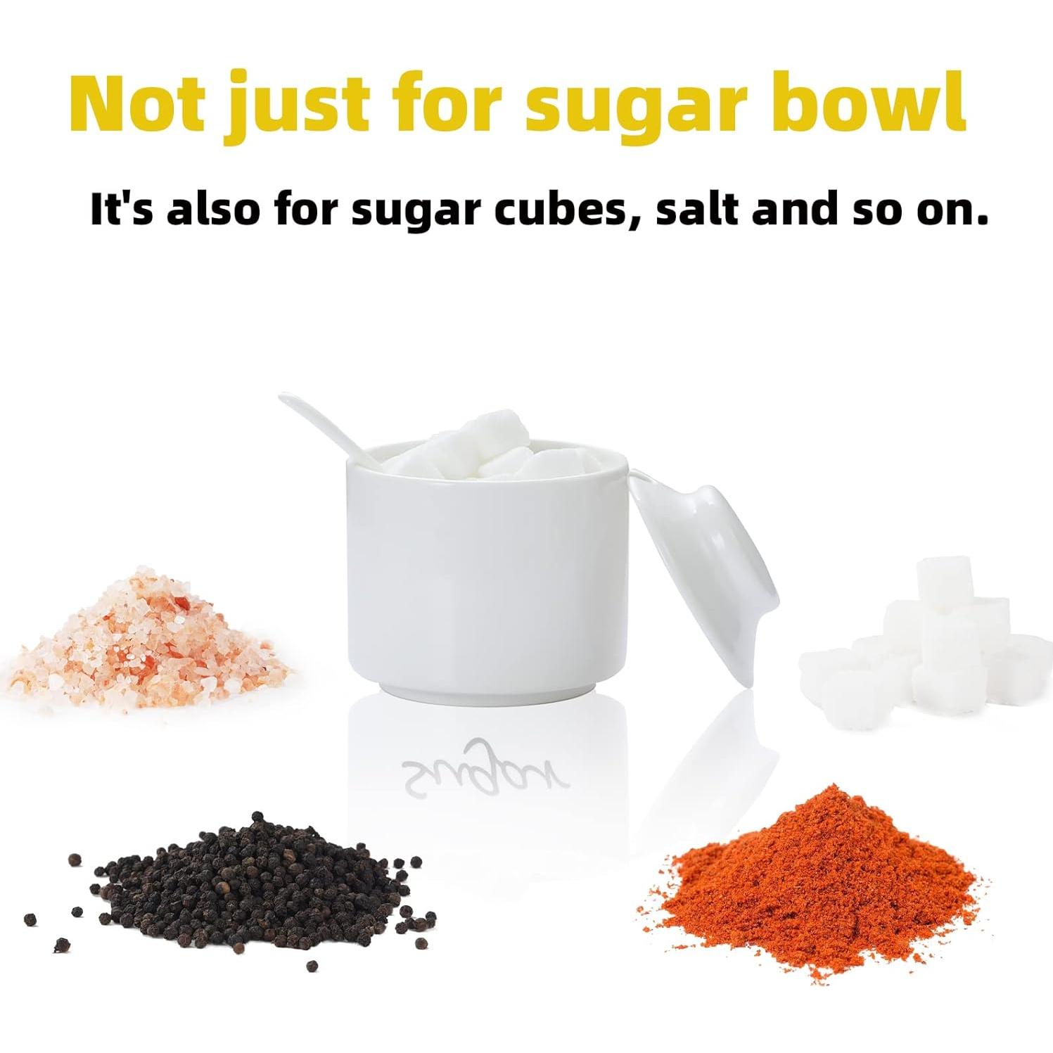 Tazón de Azúcar Cerámica ONTUBE con Tapa y Cuchara 226g