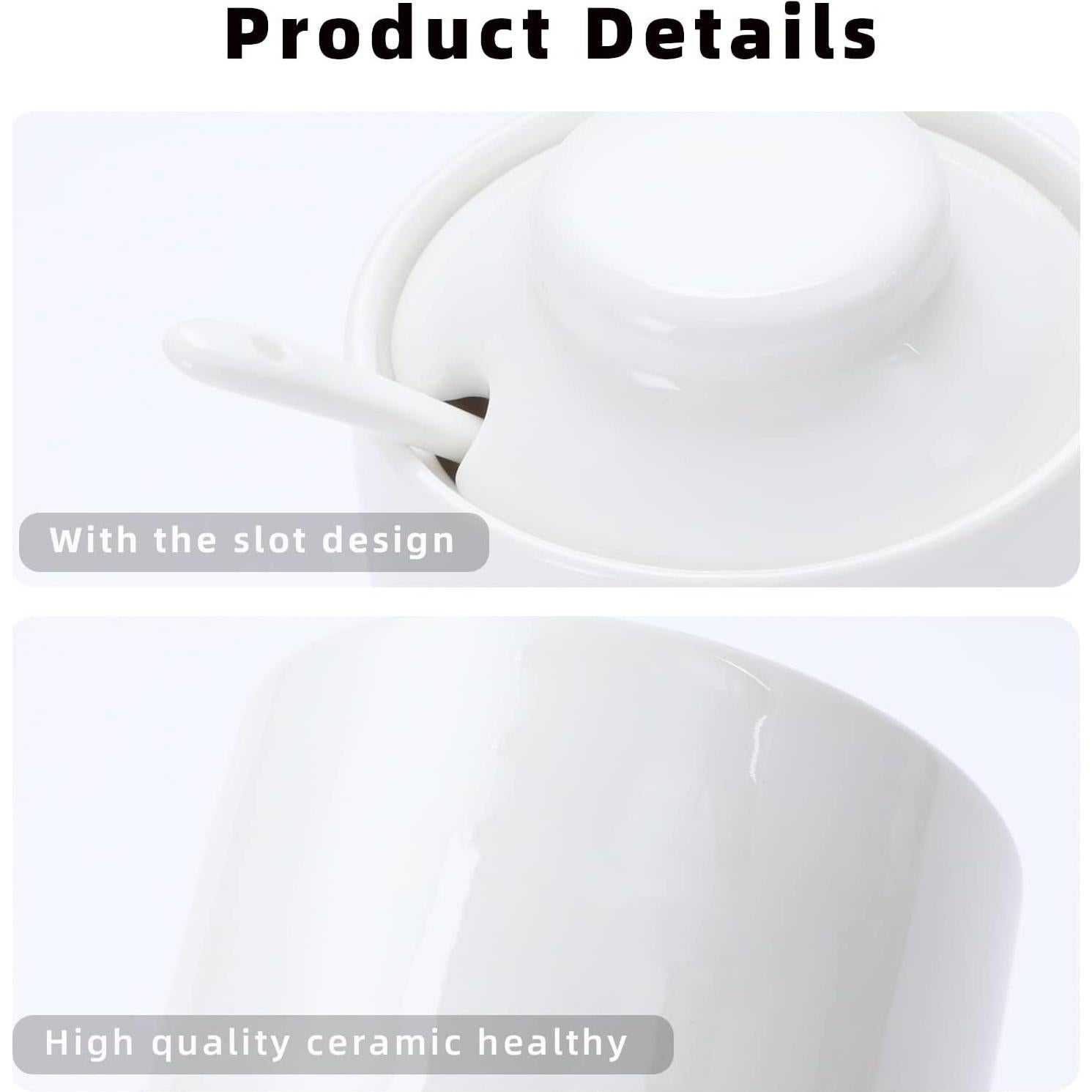 Tazón de Azúcar Cerámica ONTUBE con Tapa y Cuchara 226g