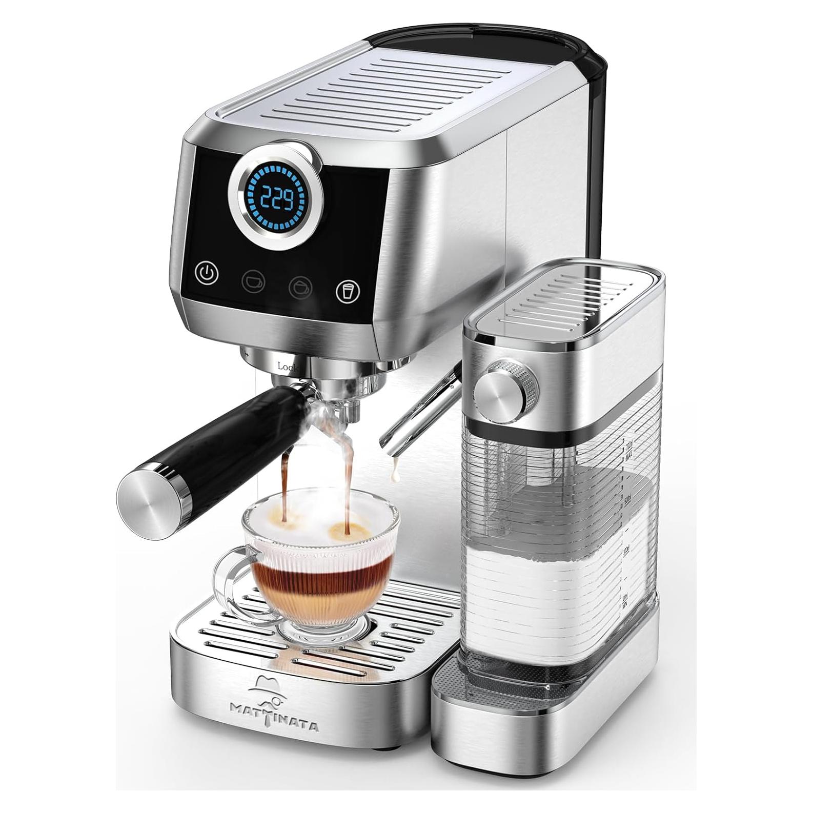 Máquina de Café Espresso MAttinata Teodoro 20 Bar Acero Inoxidable