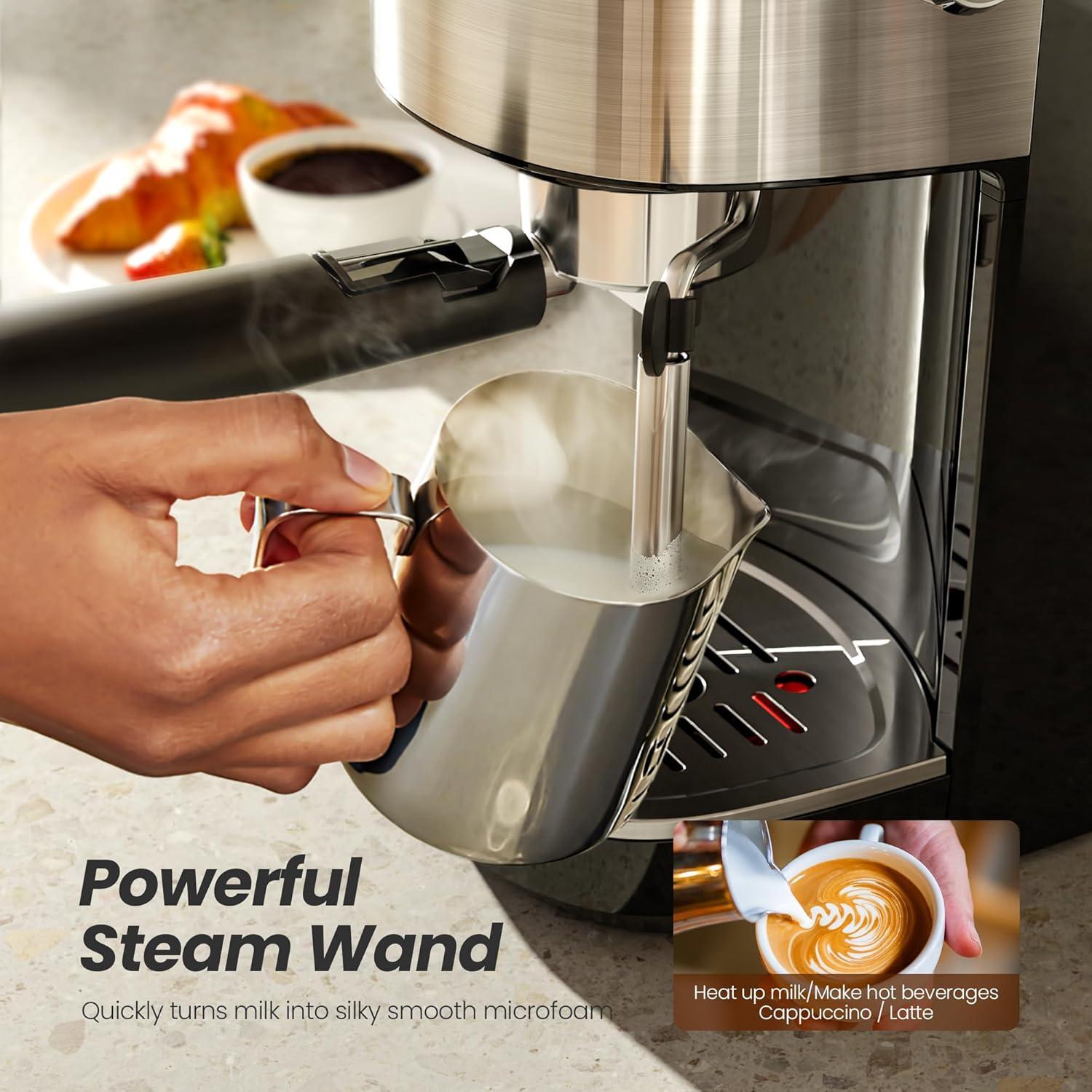 Máquina de Espresso Kismile 20 Bar Semiautomática con Espumador