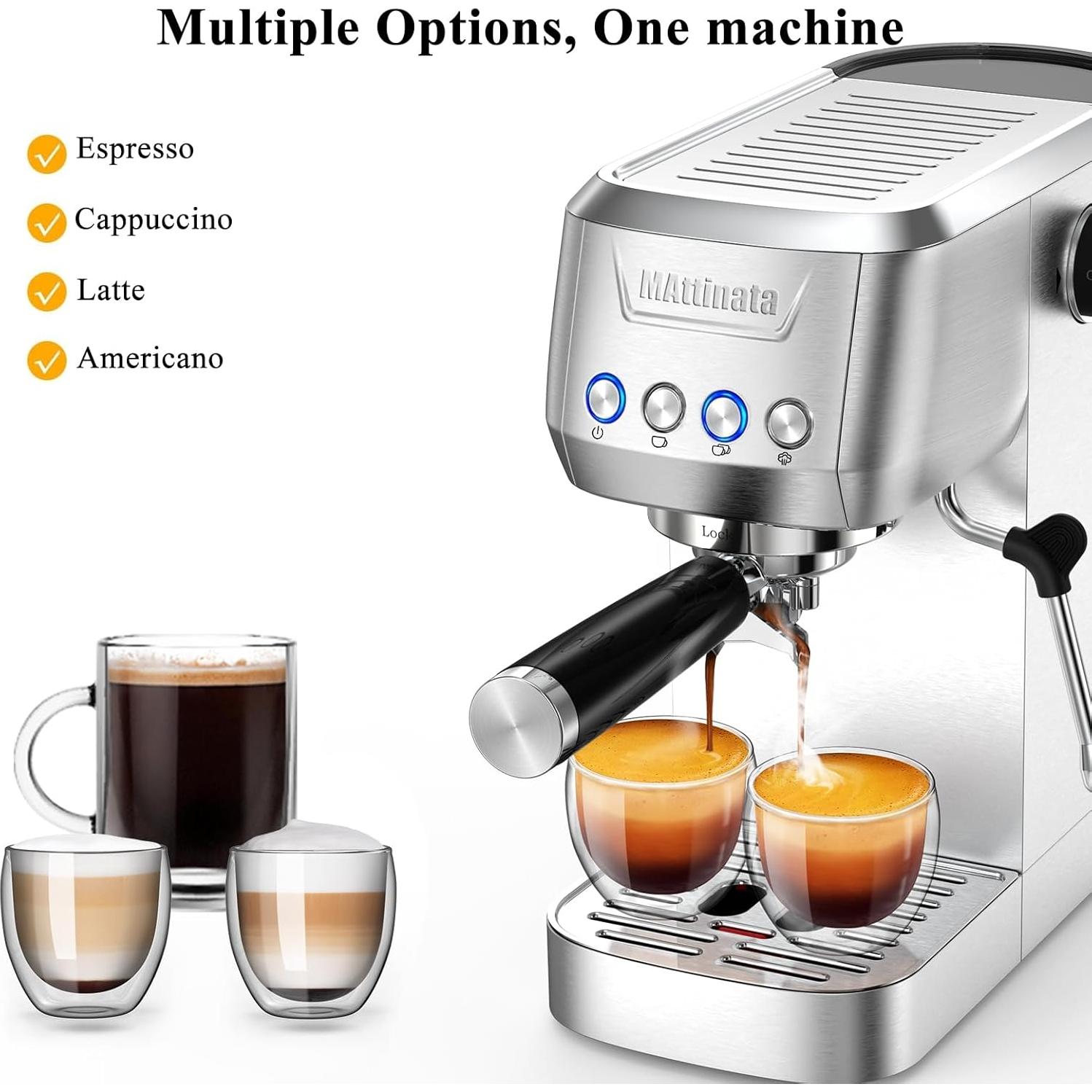 Máquina de Café Espresso MAttinata Mattino 20 Bar Acero Inoxidable