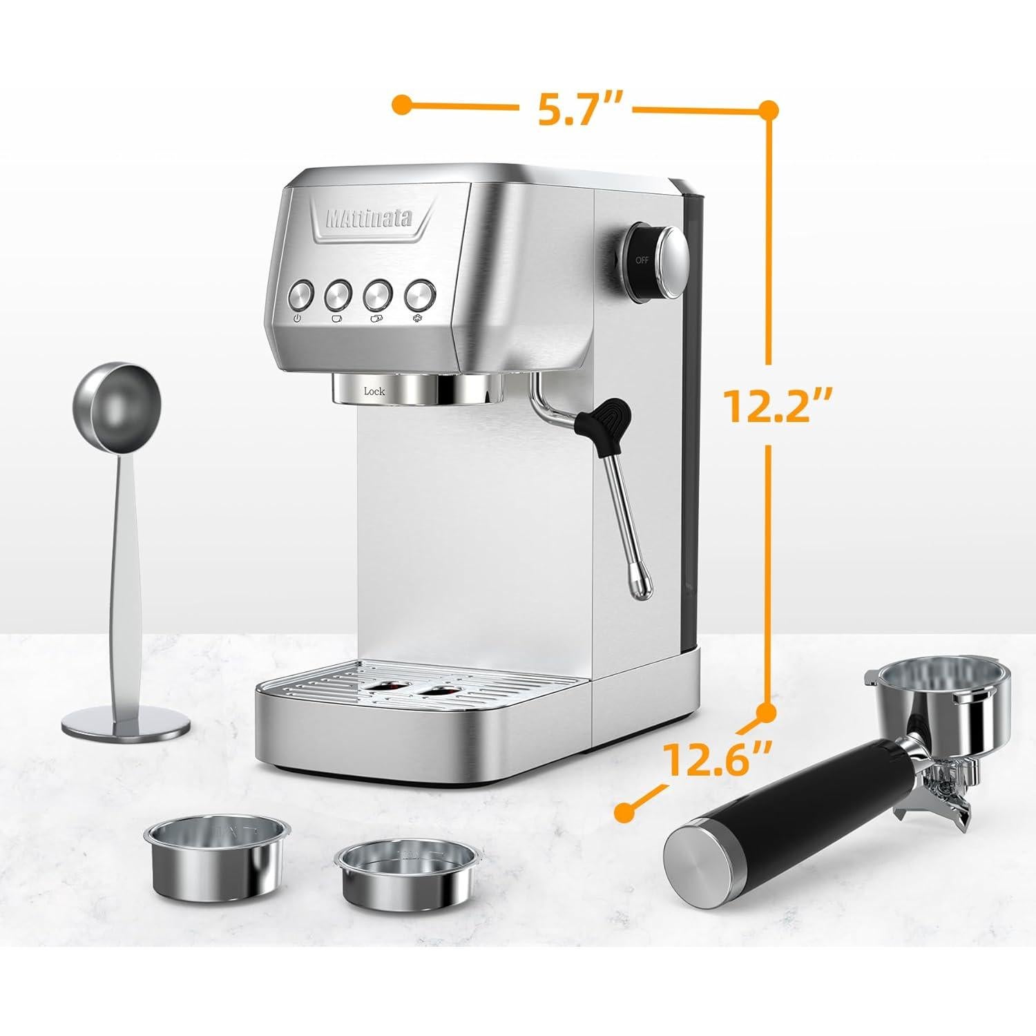 Máquina de Café Espresso MAttinata Mattino 20 Bar Acero Inoxidable