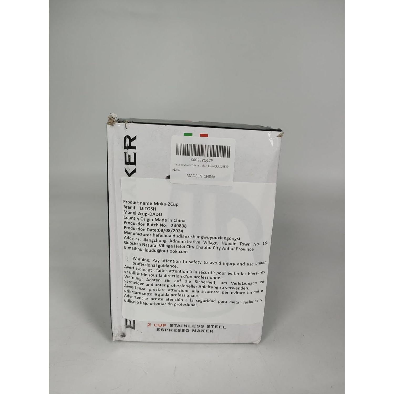 Cafetera Moka DITOSH 2 Tazas Acero Inoxidable 100ml