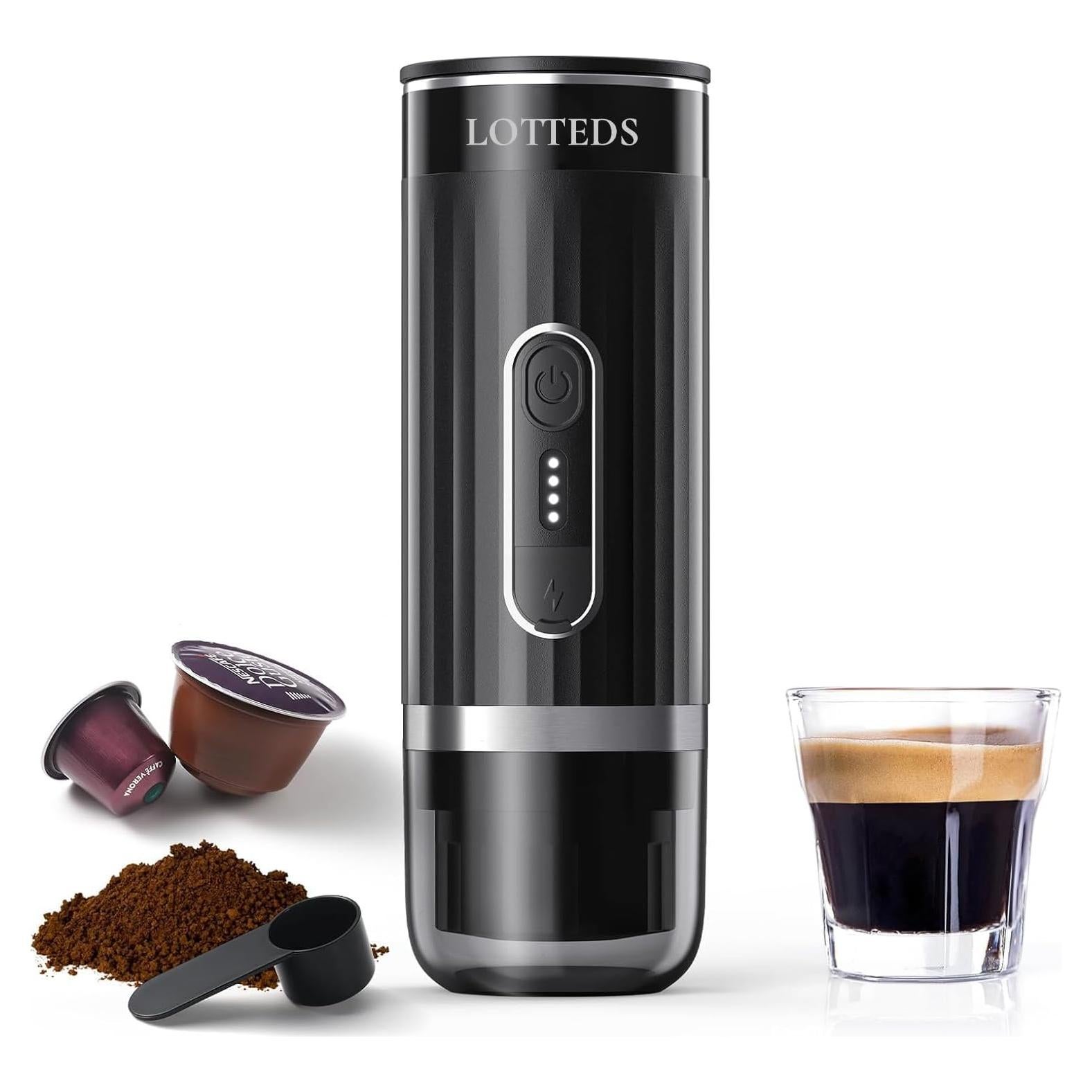 Cafetera Portátil LOTTEDS Espresso Auto-Calentable 20 Bar