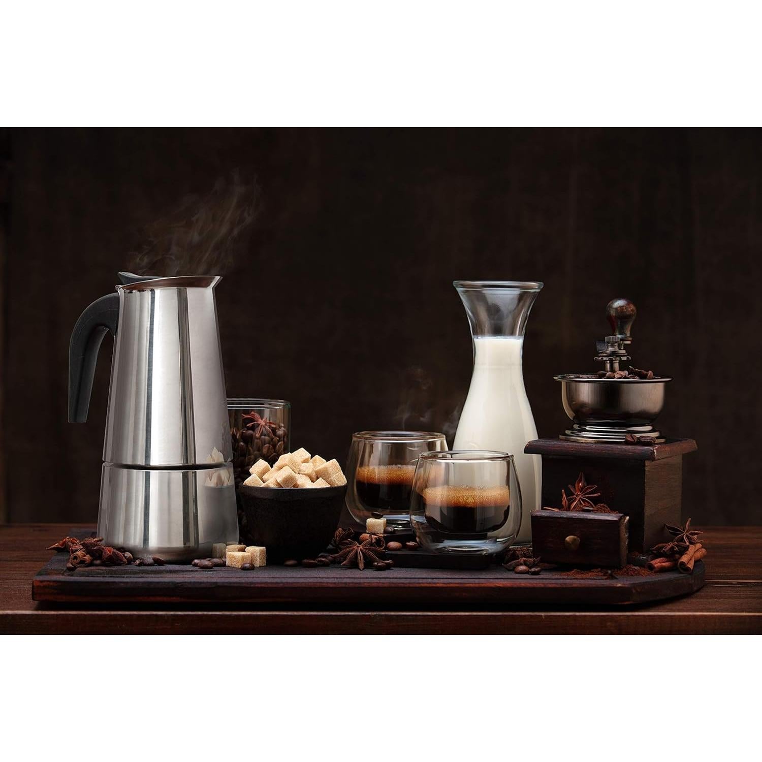 Cafetera de Espresso de Estufa Mixpresso 9 Tazas Acero Inoxidable