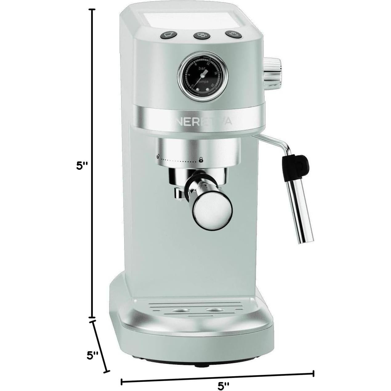 Máquina de Café Espresso Neretva 20 Bar Verde 1350W con Varita de Vapor