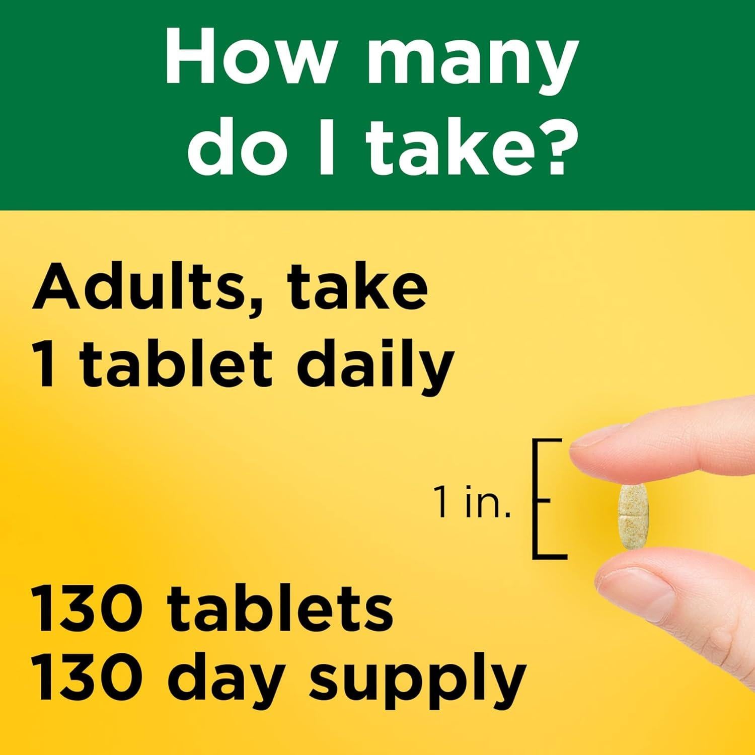 Multivitamínico Nature Made con Hierro 130 Tabletas Adultos