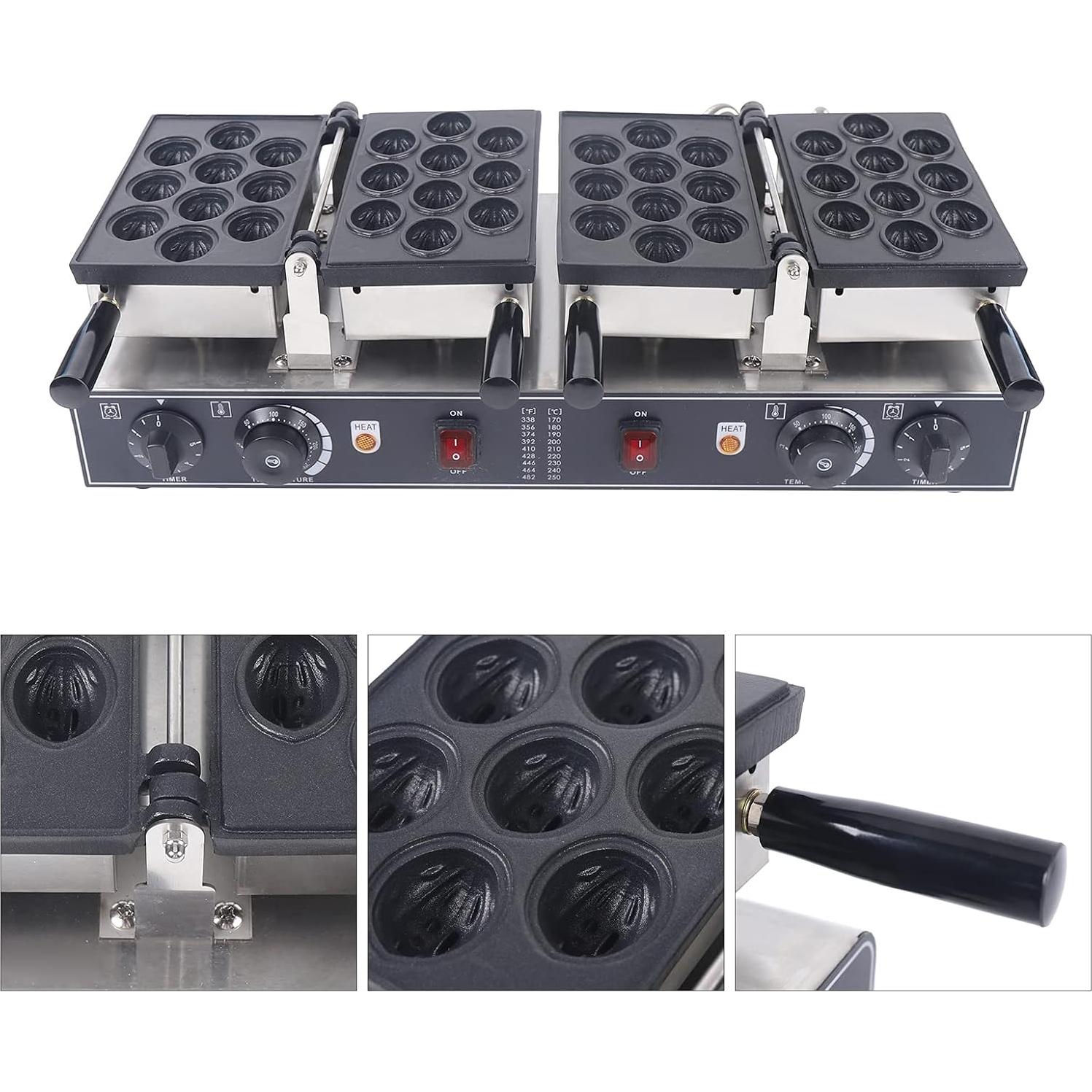 Horno Eléctrico HinLIaDa 1500W para Hornear 20 Waffles de Nuez