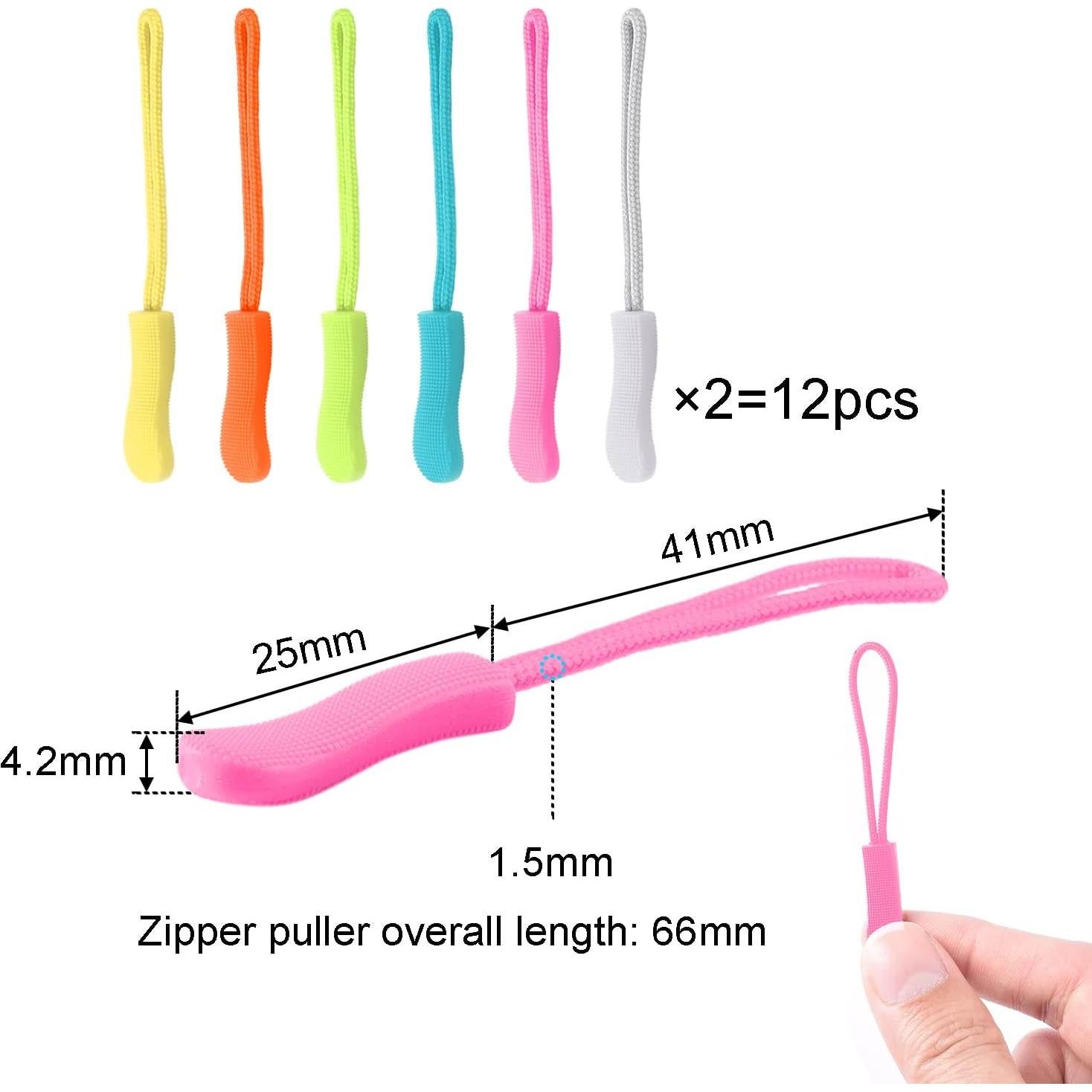 Tiradores de Cremallera CooBigo 12 Pack Colores Claros