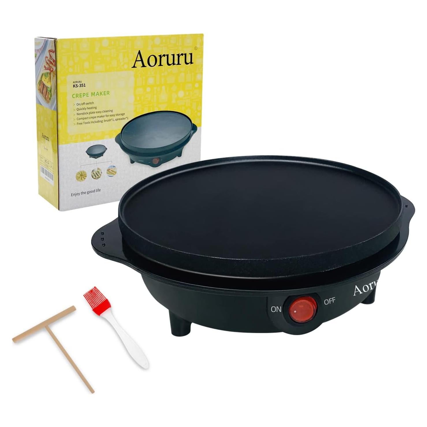 Horno de Crepes Eléctrico Aoruru 500W Compacto Antiadherente