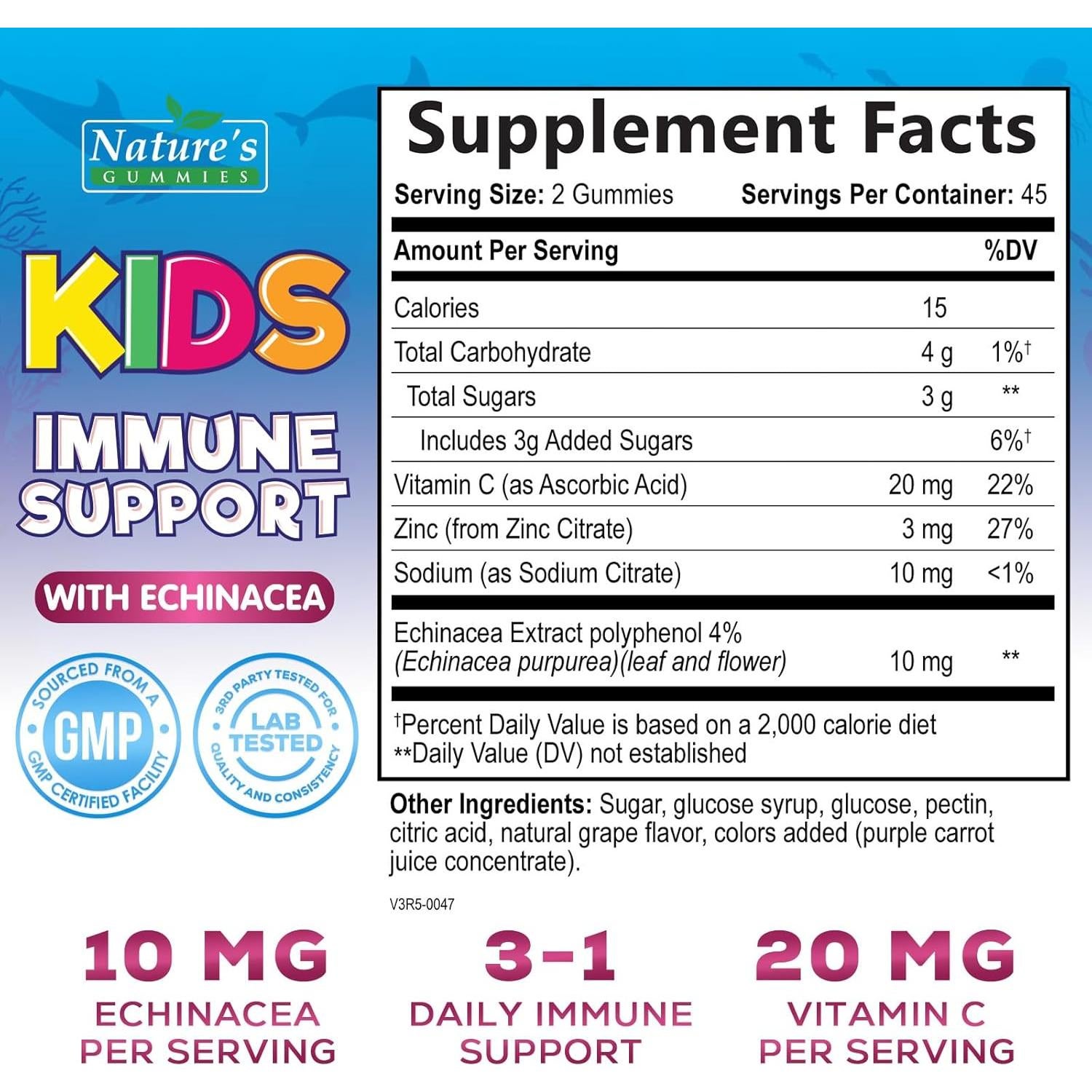 Gominolas Inmunológicas para Niños Nature's Nutrition - 90 Unidades