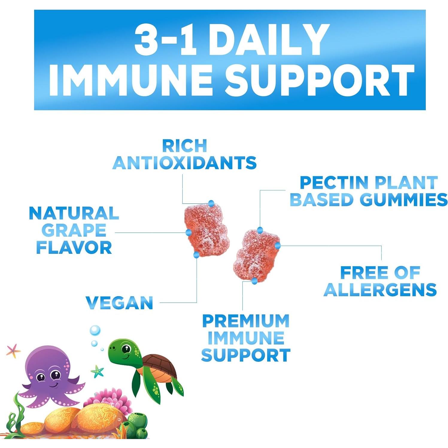 Gominolas Inmunológicas para Niños Nature's Nutrition - 90 Unidades