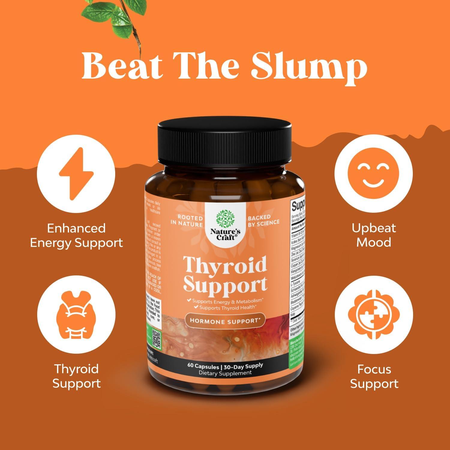 Suplemento Herbal para Tiroides Natures Craft - 60 Cápsulas