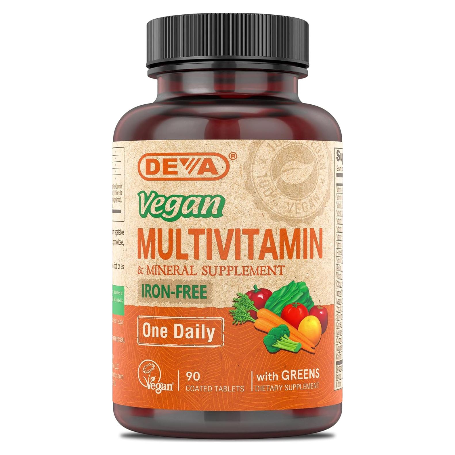 Suplemento Multivitamínico Vegano DEVA 90 Tabletas Sin Hierro