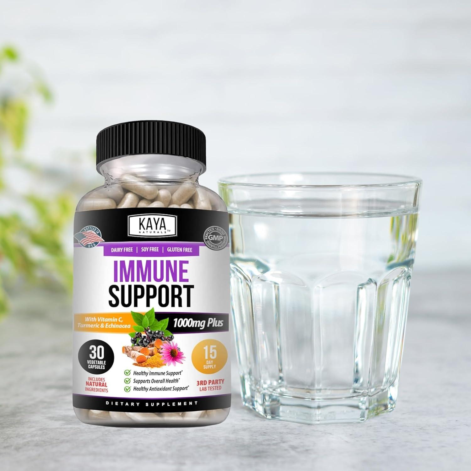 Kaya Naturals Elderberry 30 Cápsulas - Apoyo Inmunológico con Zinc y Vitamina C