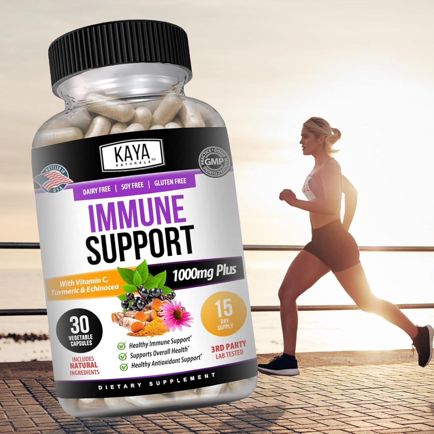 Kaya Naturals Elderberry 30 Cápsulas - Apoyo Inmunológico con Zinc y Vitamina C