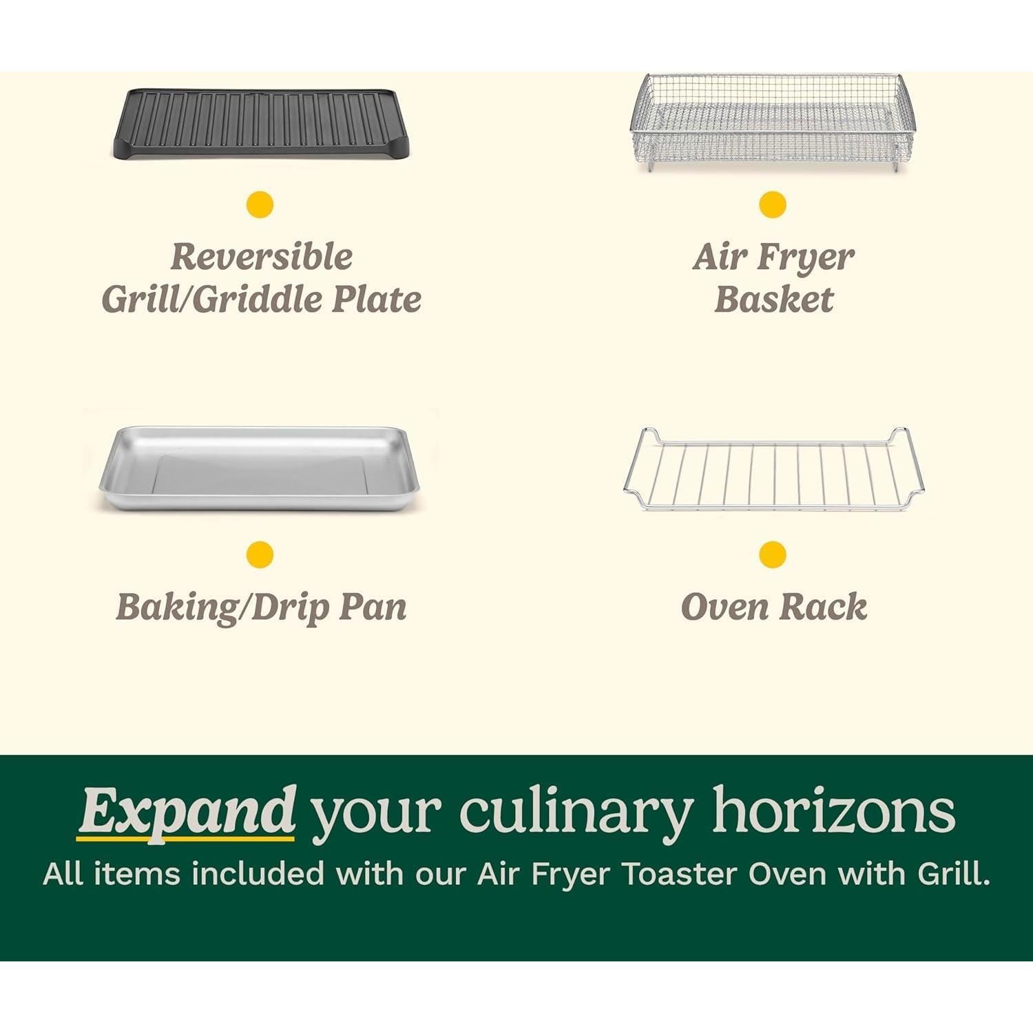 Horno Tostador Cuisinart TOA-70 8-en-1 Freidora de Aire 1800W