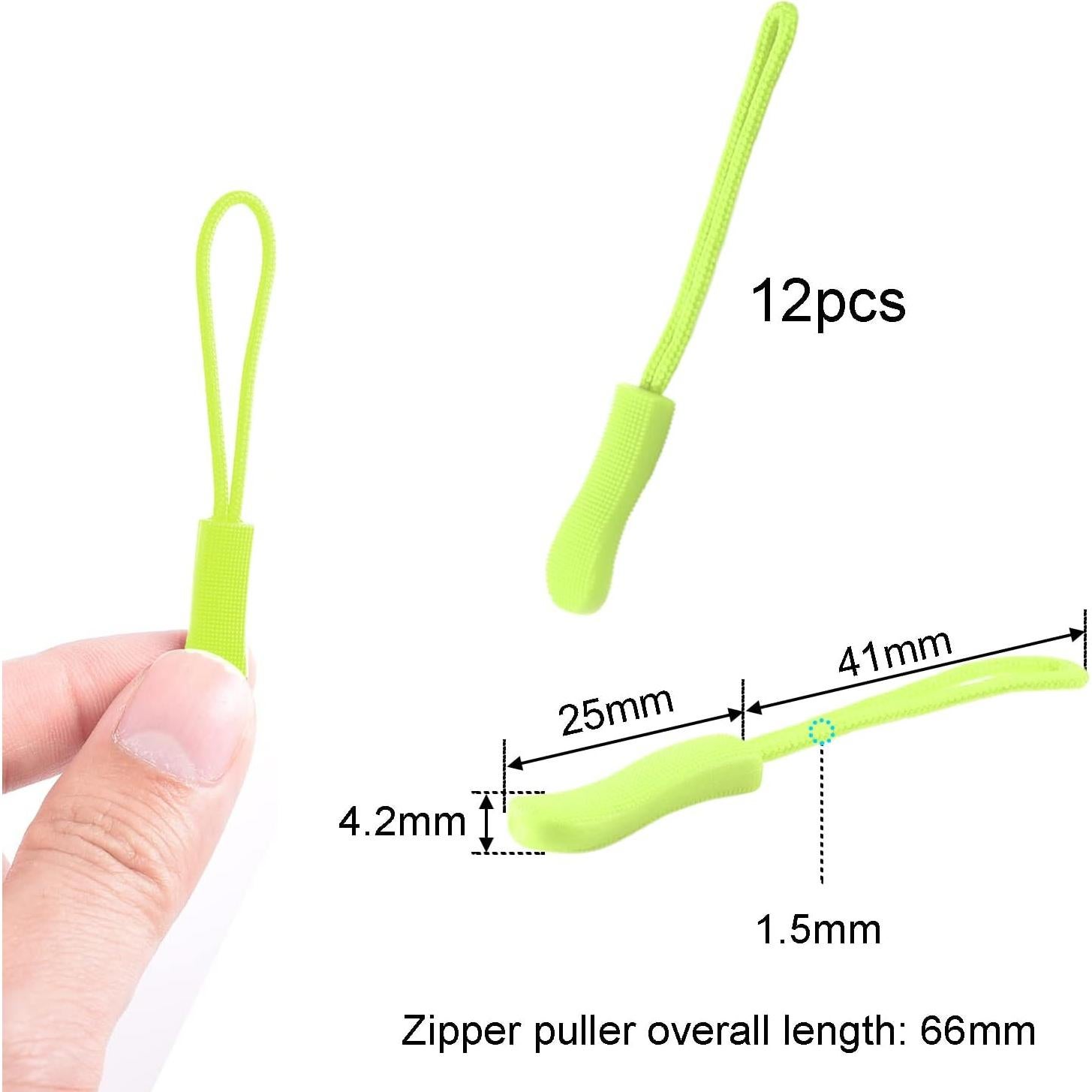 CooBigo 12 Pack Tiradores de Cremallera Verde Neón