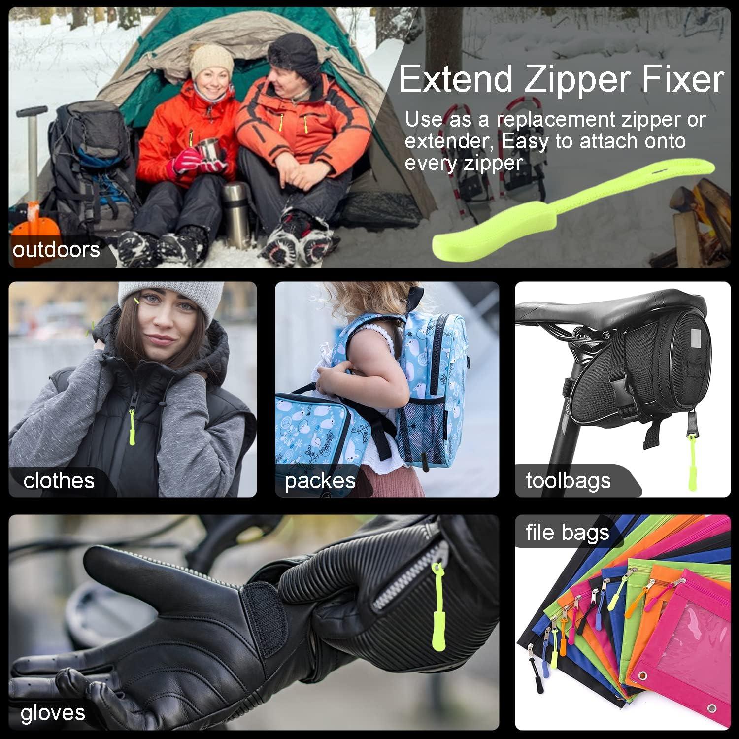 CooBigo 12 Pack Tiradores de Cremallera Verde Neón