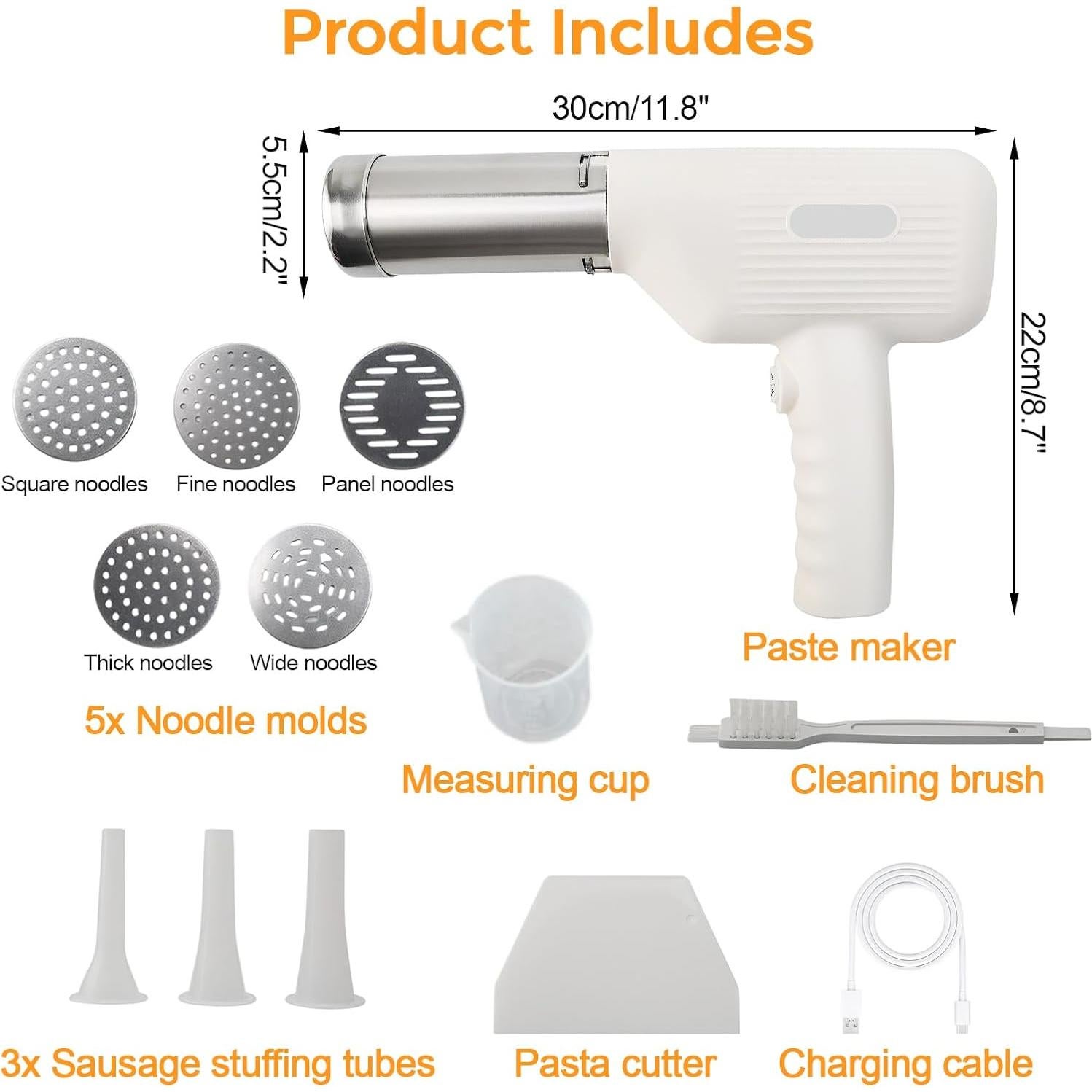 Máquina de Pasta Eléctrica Spalivivre 5-en-1 Inalámbrica