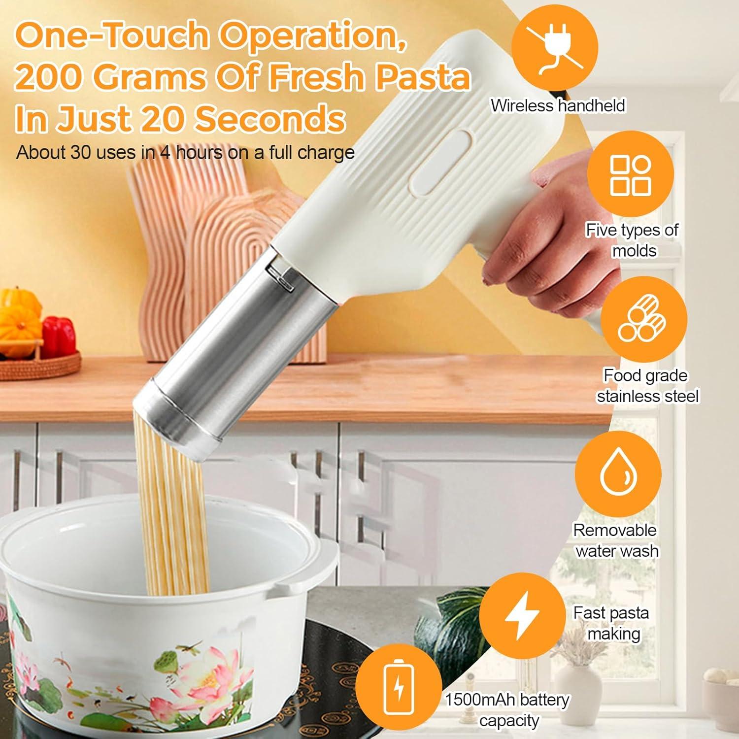 Máquina de Pasta Eléctrica Spalivivre 5-en-1 Inalámbrica