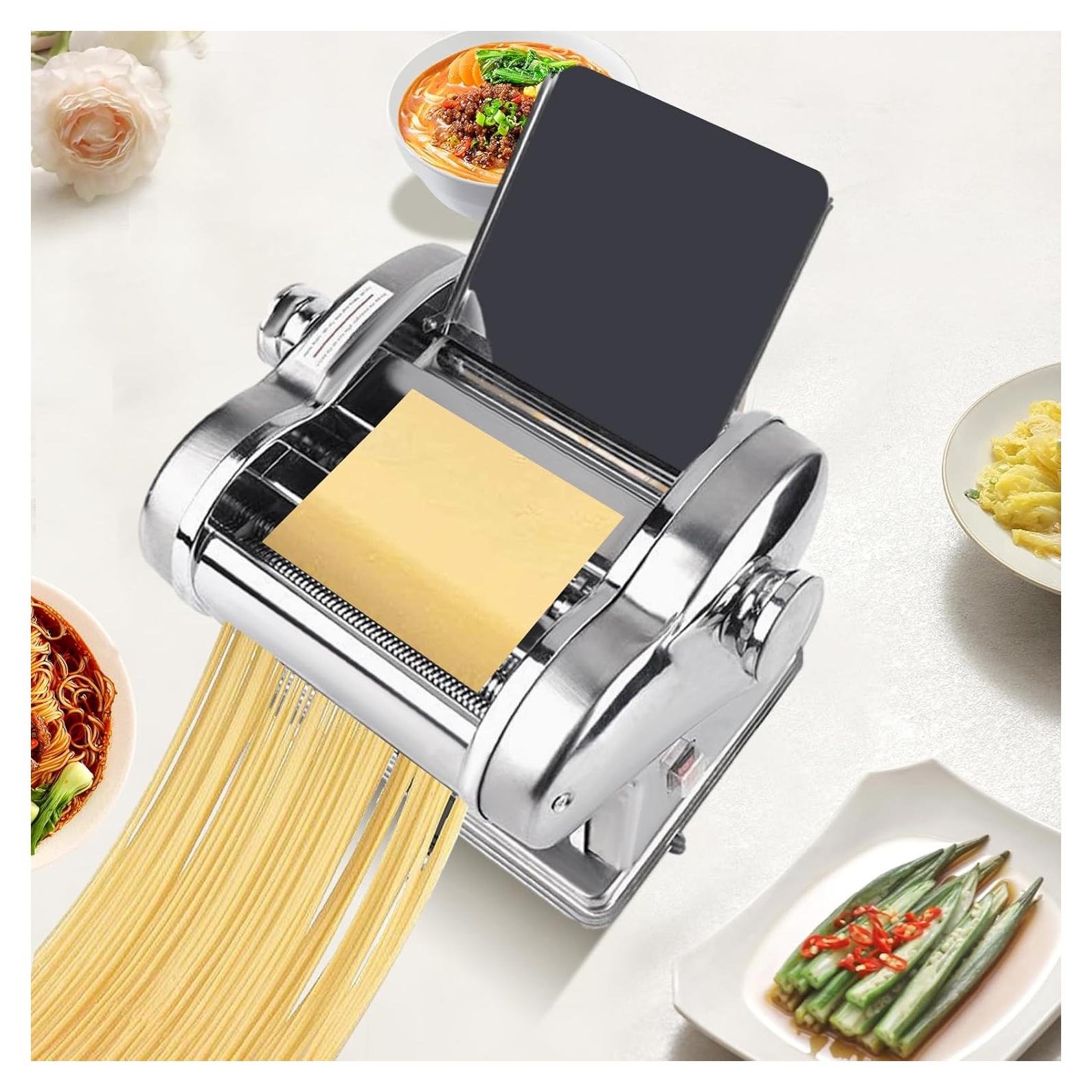 Máquina de Pasta Eléctrica Bokknppo 135W Acero Inoxidable 2 Cuchillas