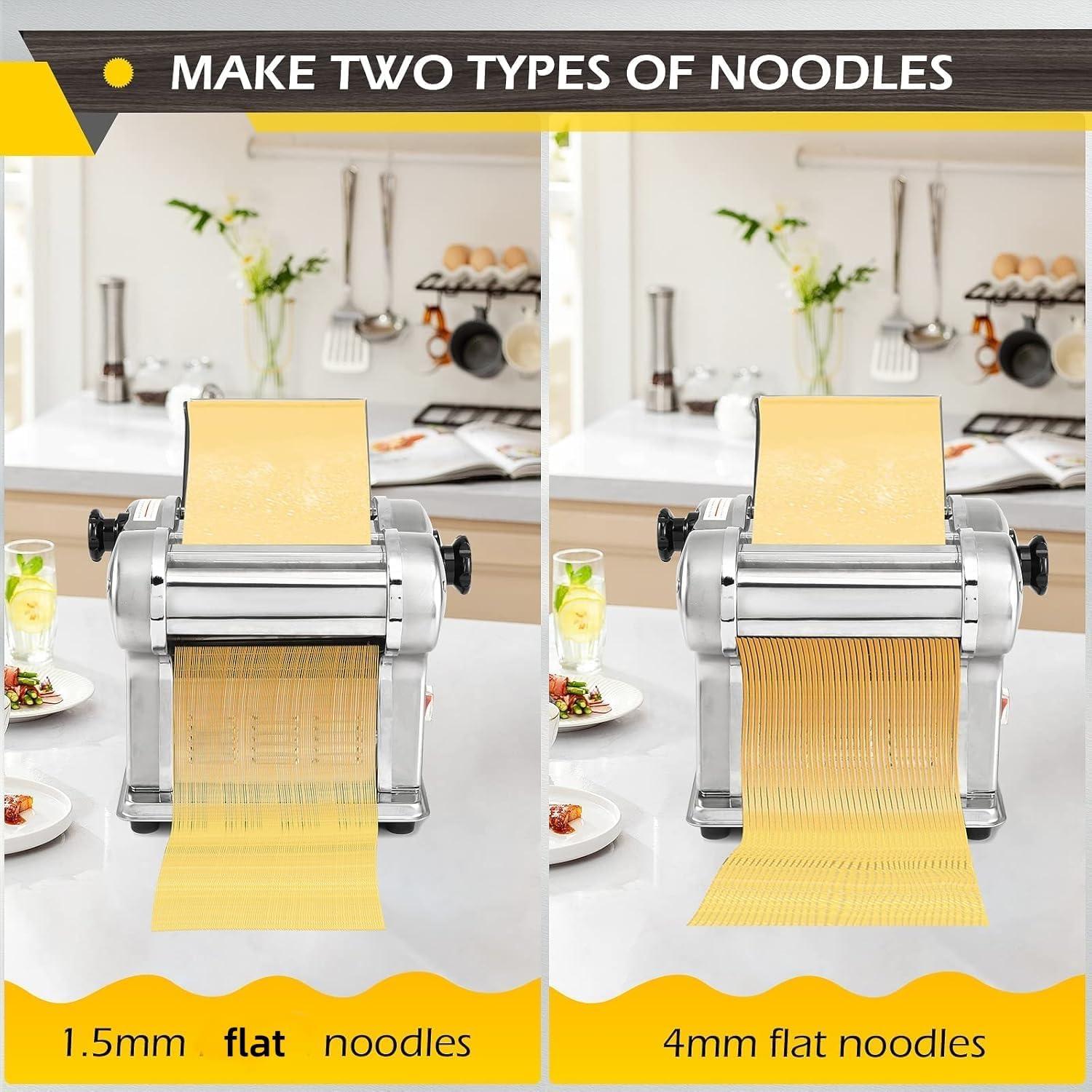 Máquina de Pasta Eléctrica Bokknppo 135W Acero Inoxidable 2 Cuchillas