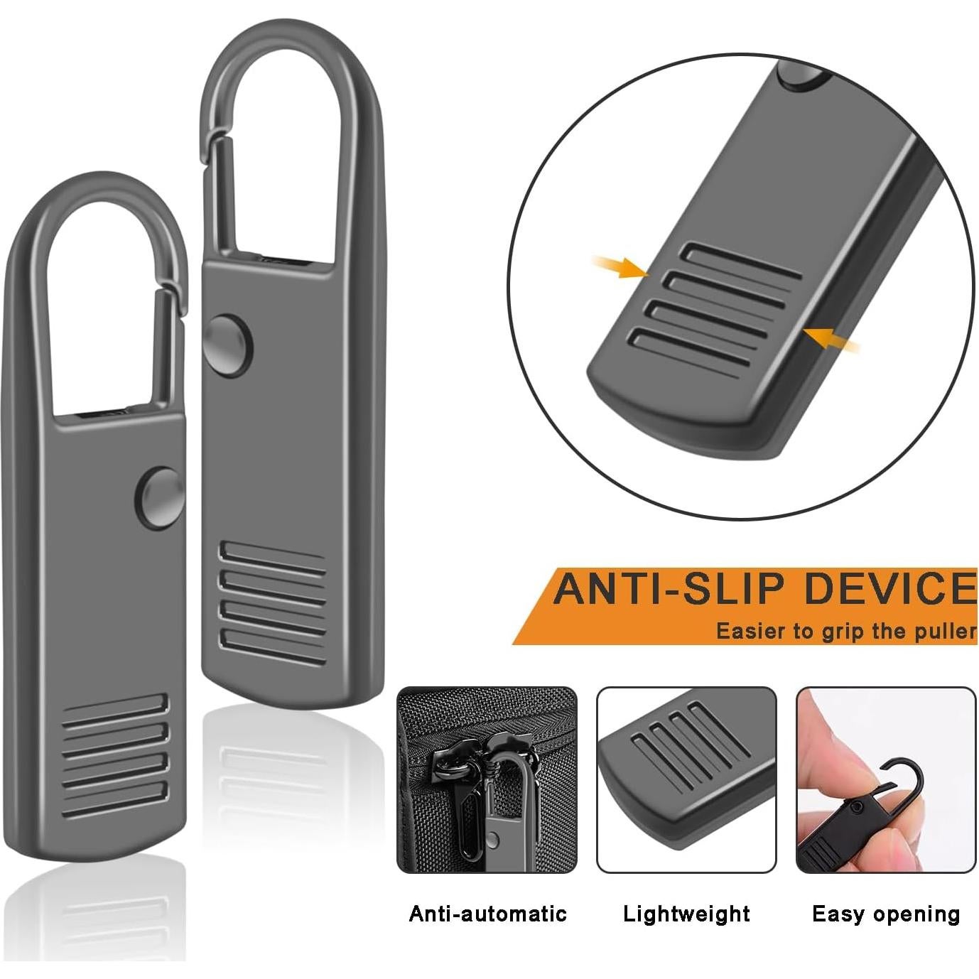 CooBigo Tiradores de Cremallera Negro 8 Pack Reemplazo