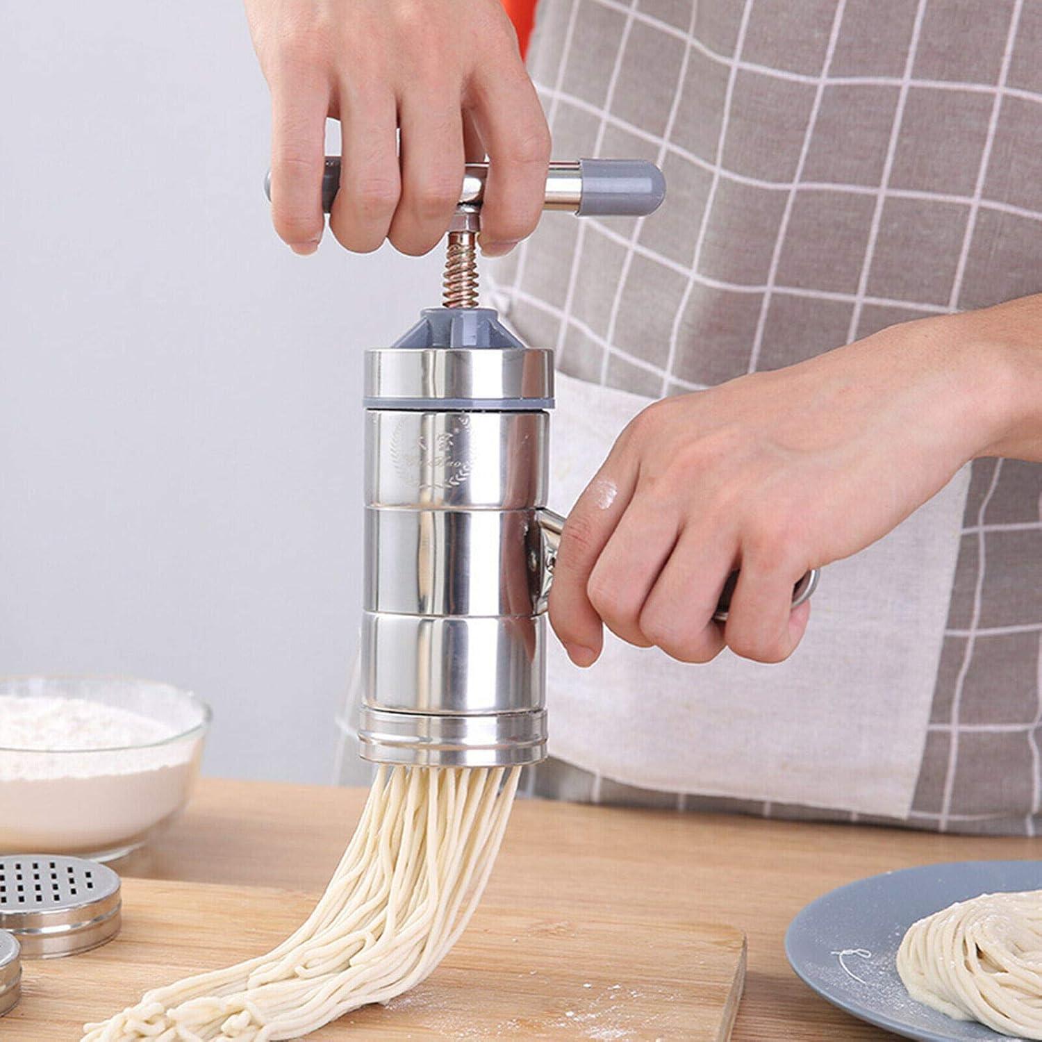 Máquina de Pasta Manual JETH de Acero Inoxidable con 5 Moldes