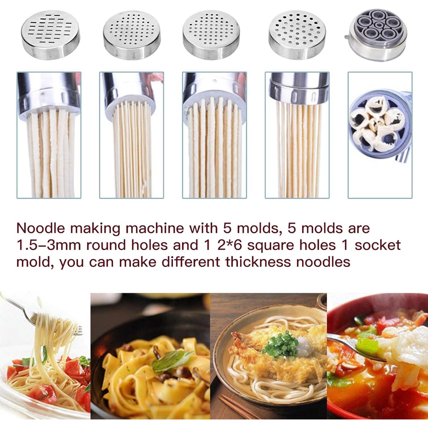 Máquina de Pasta Manual JETH de Acero Inoxidable con 5 Moldes