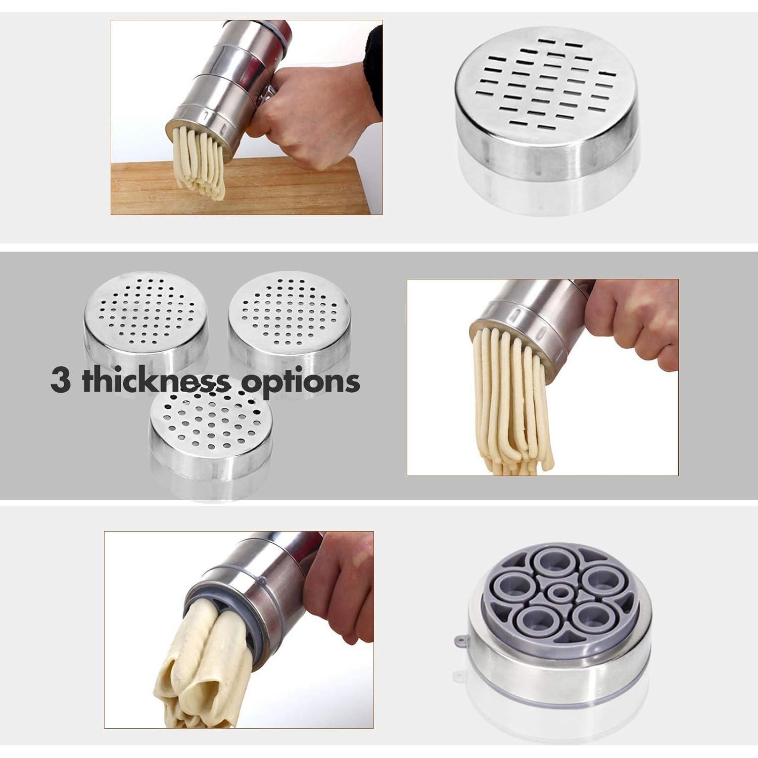 Máquina de Pasta Manual JETH de Acero Inoxidable con 5 Moldes
