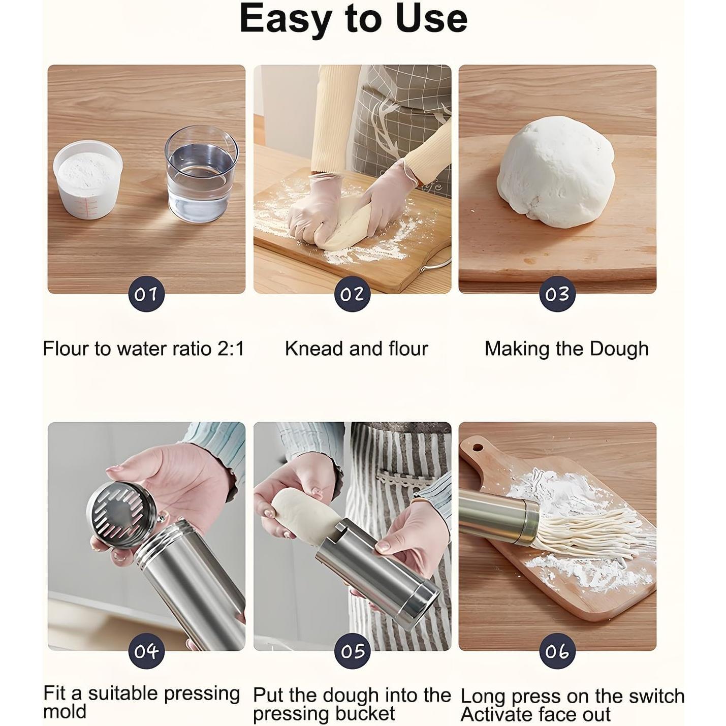 Máquina de Pasta Eléctrica FEIKIT 5 en 1 Inalámbrica 1.36kg