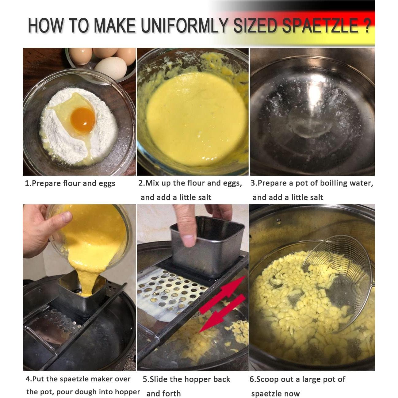 Fabricante Manual de Spaetzle JASEASYZ de Acero Inoxidable