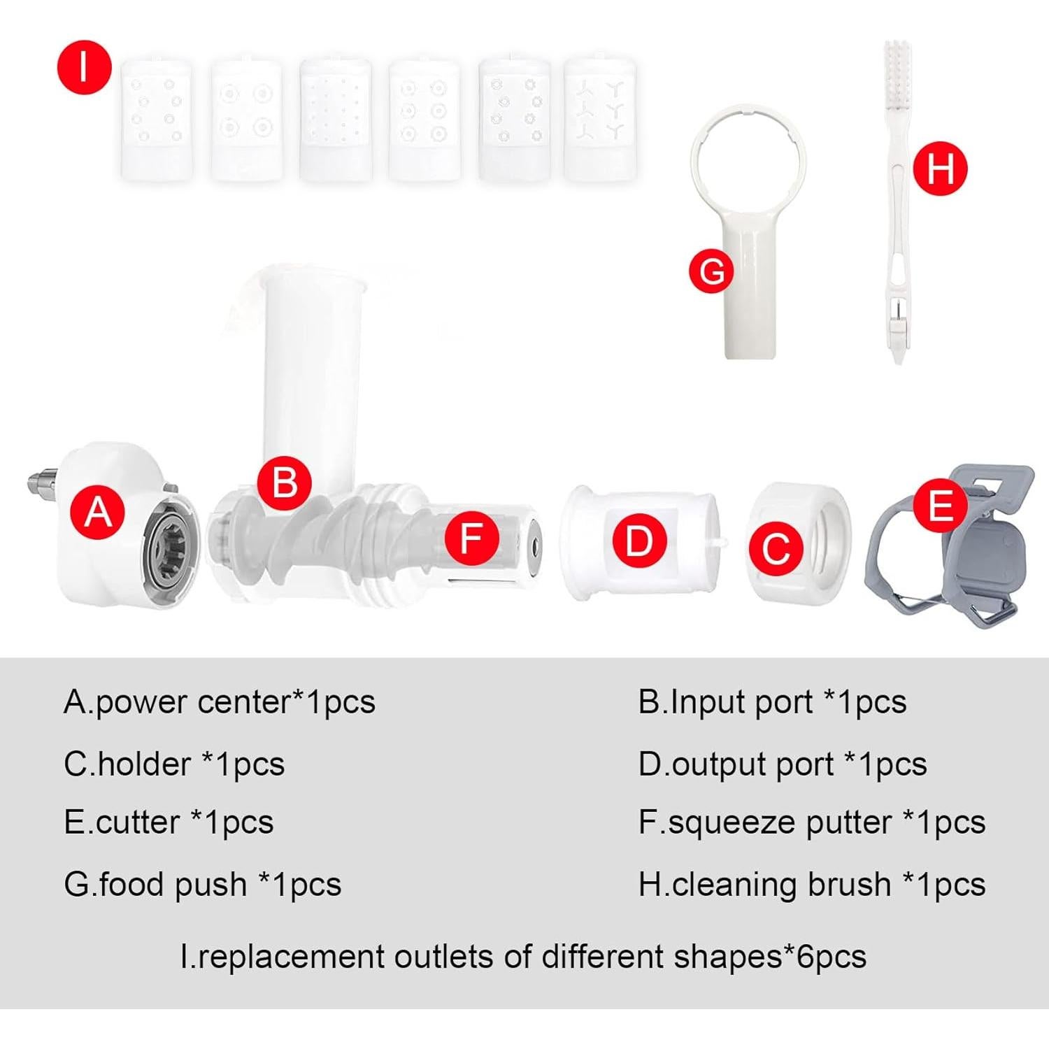 Accesorio para hacer pasta KitchenAid 6 en 1 con cepillo