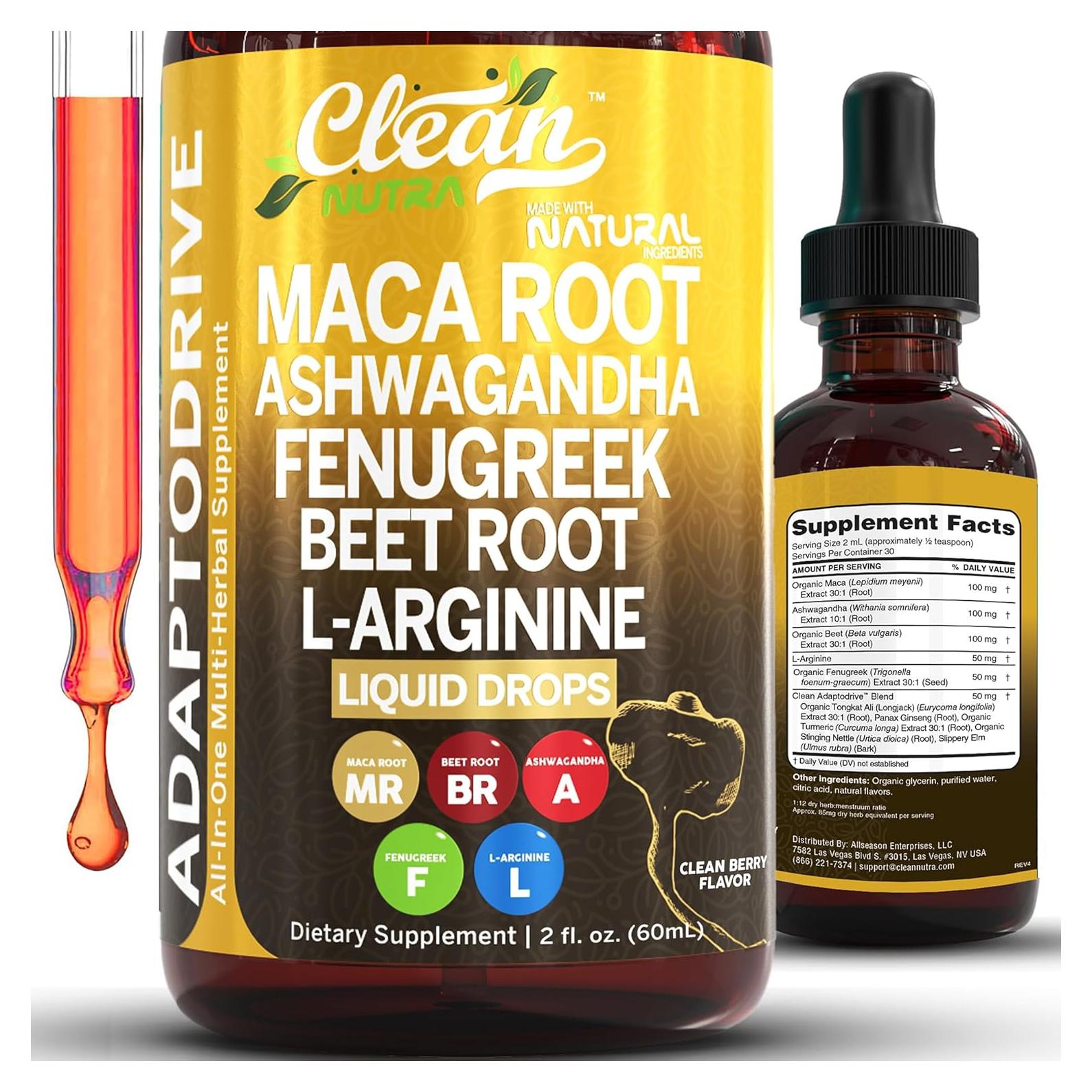 Gotas Líquidas de Raíz de Maca Clean Nutra 45ml - Suplemento Multivitamínico