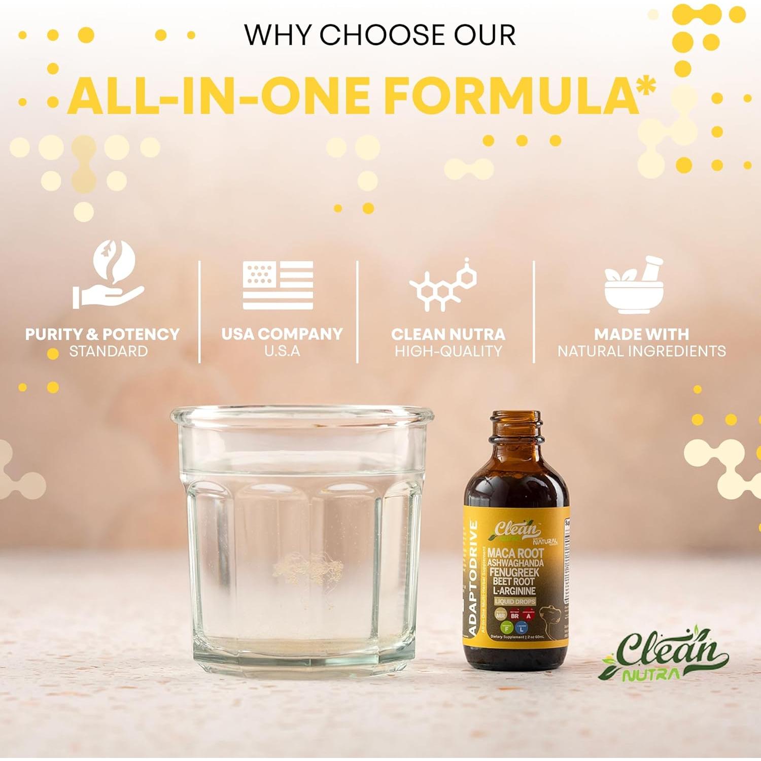 Gotas Líquidas de Raíz de Maca Clean Nutra 45ml - Suplemento Multivitamínico