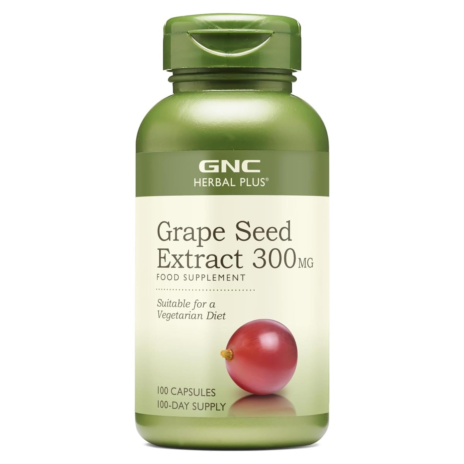 Suplemento de Semilla de Uva GNC Herbal Plus 300mg Vegetariano