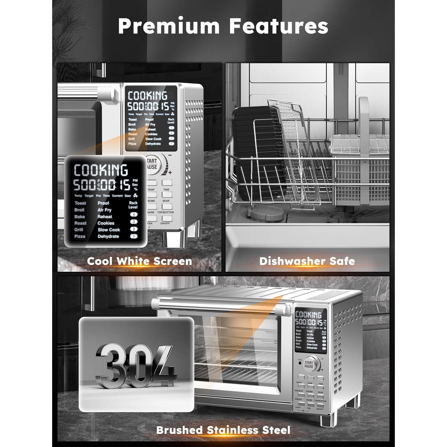 Horno Tostador de Aire Nuwave Bravo XL Pro 30QT Acero Inoxidable