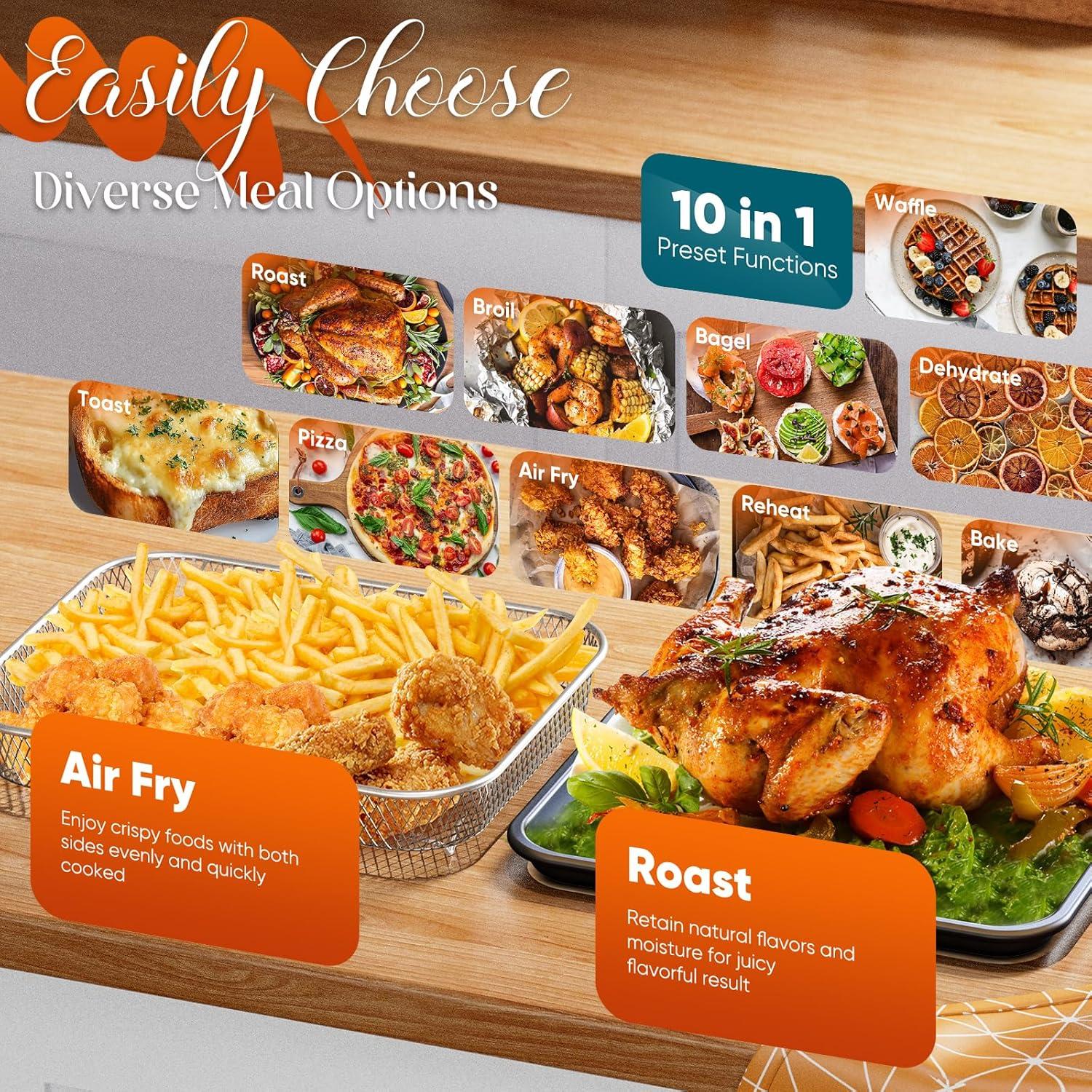 Horno Tostador de Aire Nuwave Bravo Pro 21QT 10-en-1 Crema