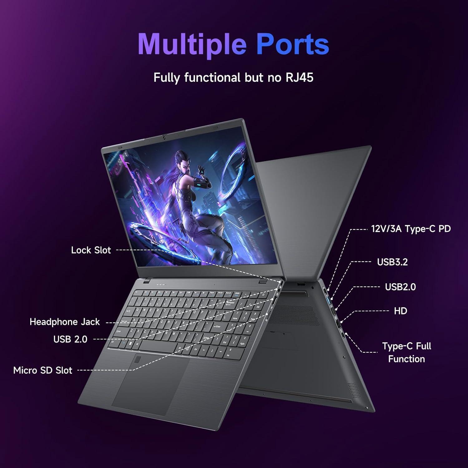 Portátil Akocrsiy 15.6" FHD, 12GB RAM, 512GB SSD, Windows 11