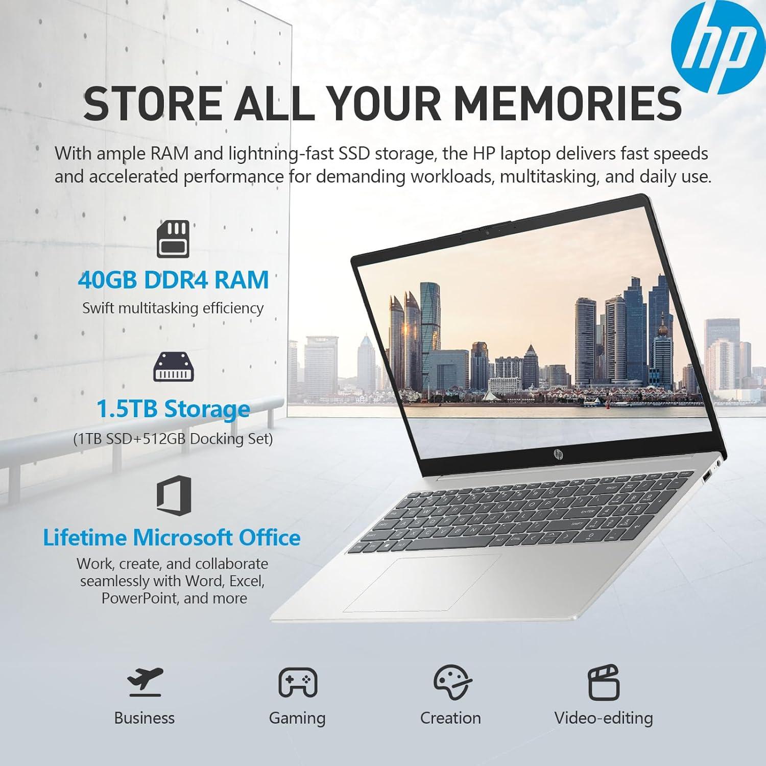 Laptop HP 15.6" FHD i5 40GB RAM 1TB SSD Windows 11 Pro