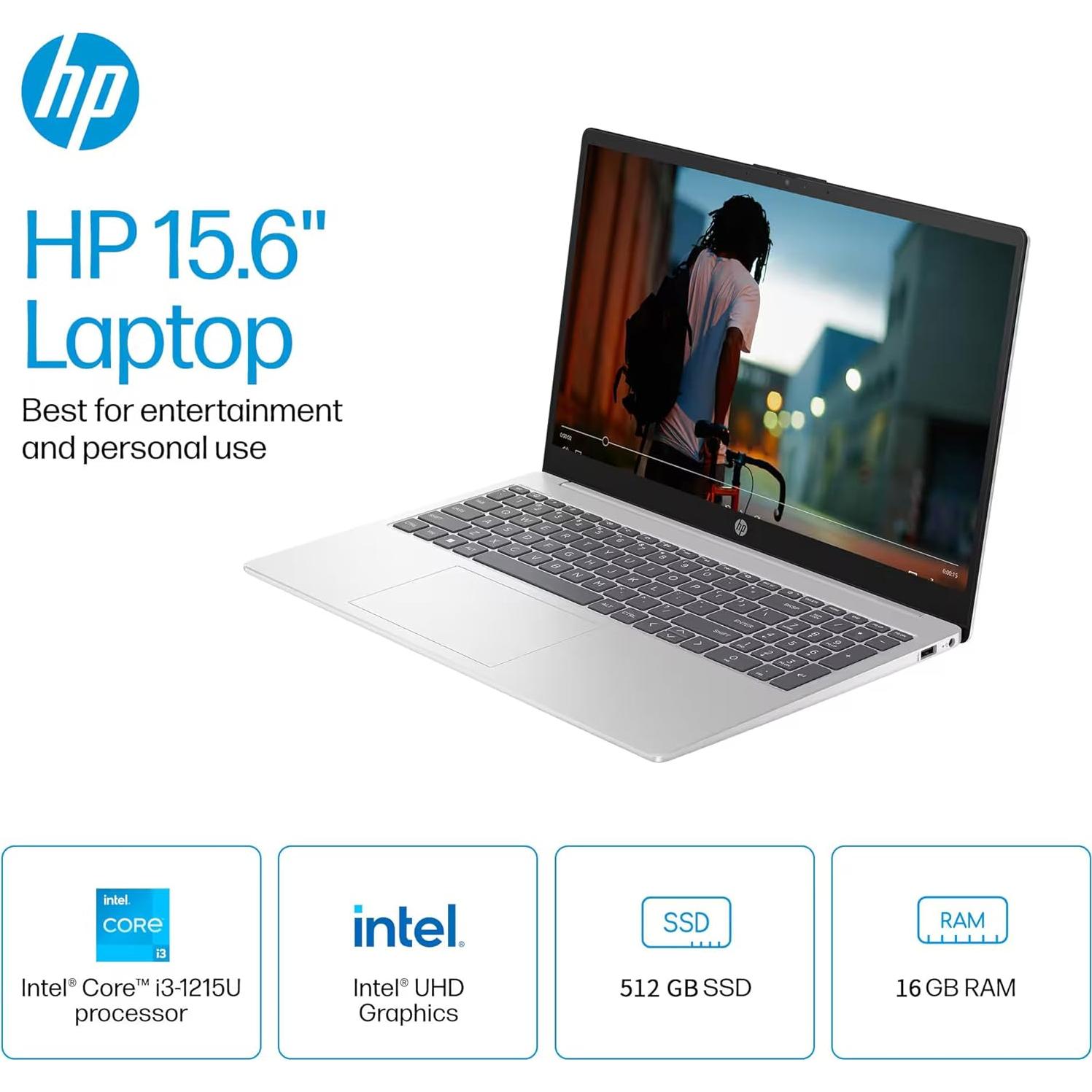 HP Computadora Portátil Táctil 15.6" i3-1215U 16GB RAM 512GB SSD
