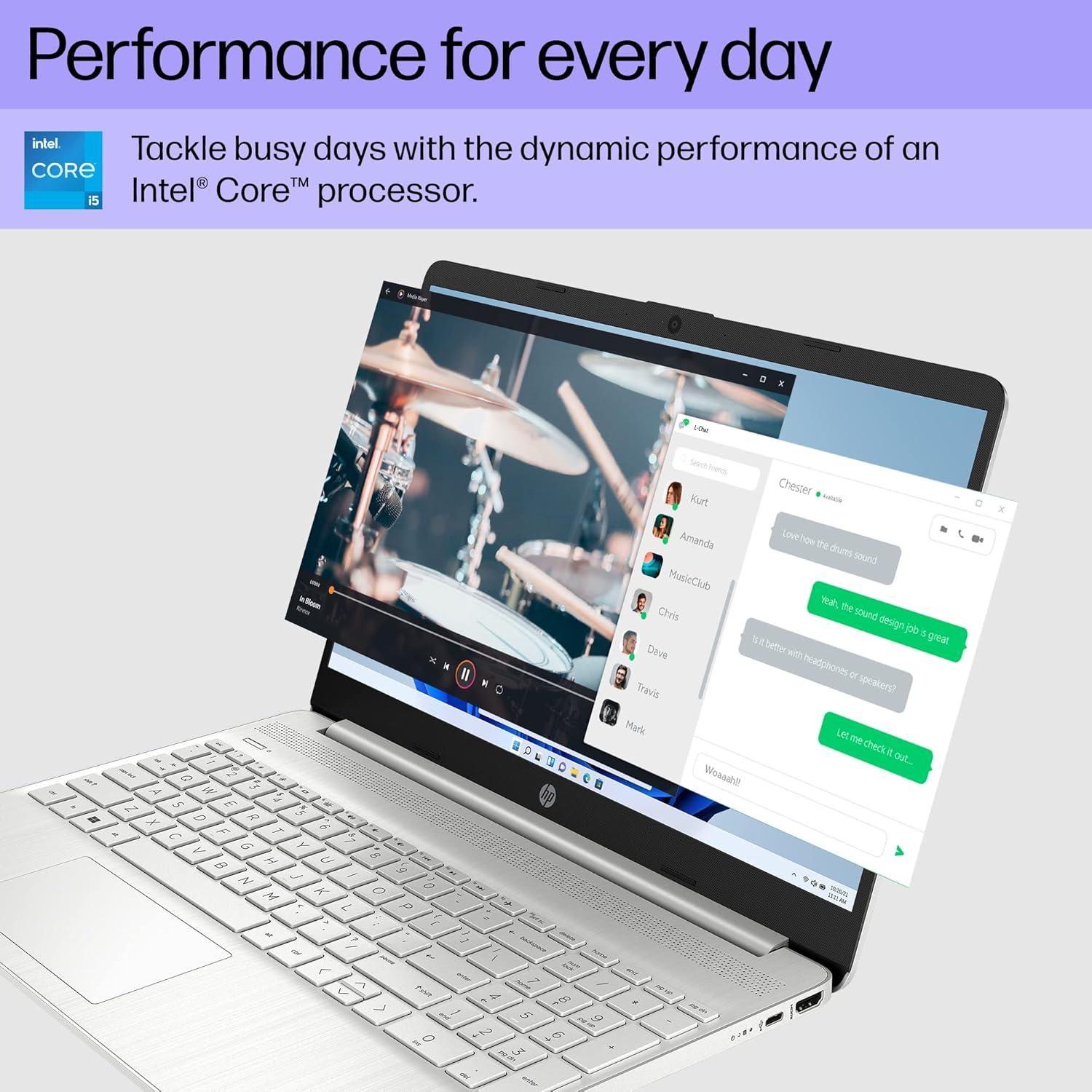 Laptop HP 15.6" FHD Intel Core i5 16GB RAM 512GB SSD Plata