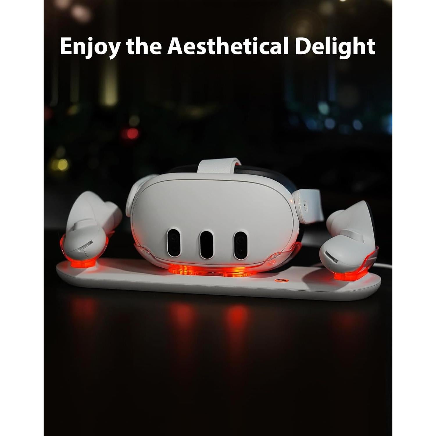 Base de Carga Rápida BINBOK para Meta Quest 3 con 2 Baterías