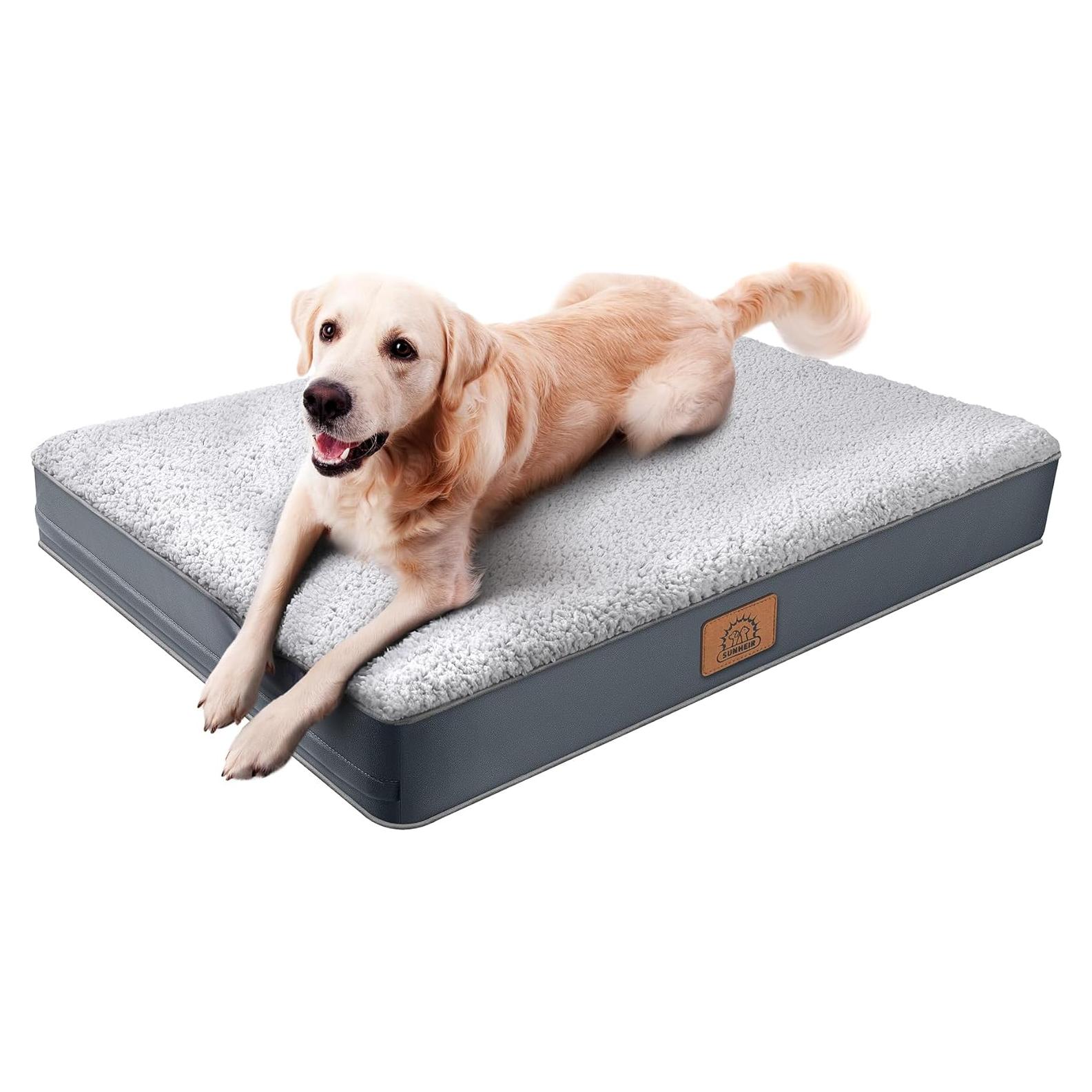 Cama ortopédica para perros grandes Sunheir 88.9x55.9cm Gris