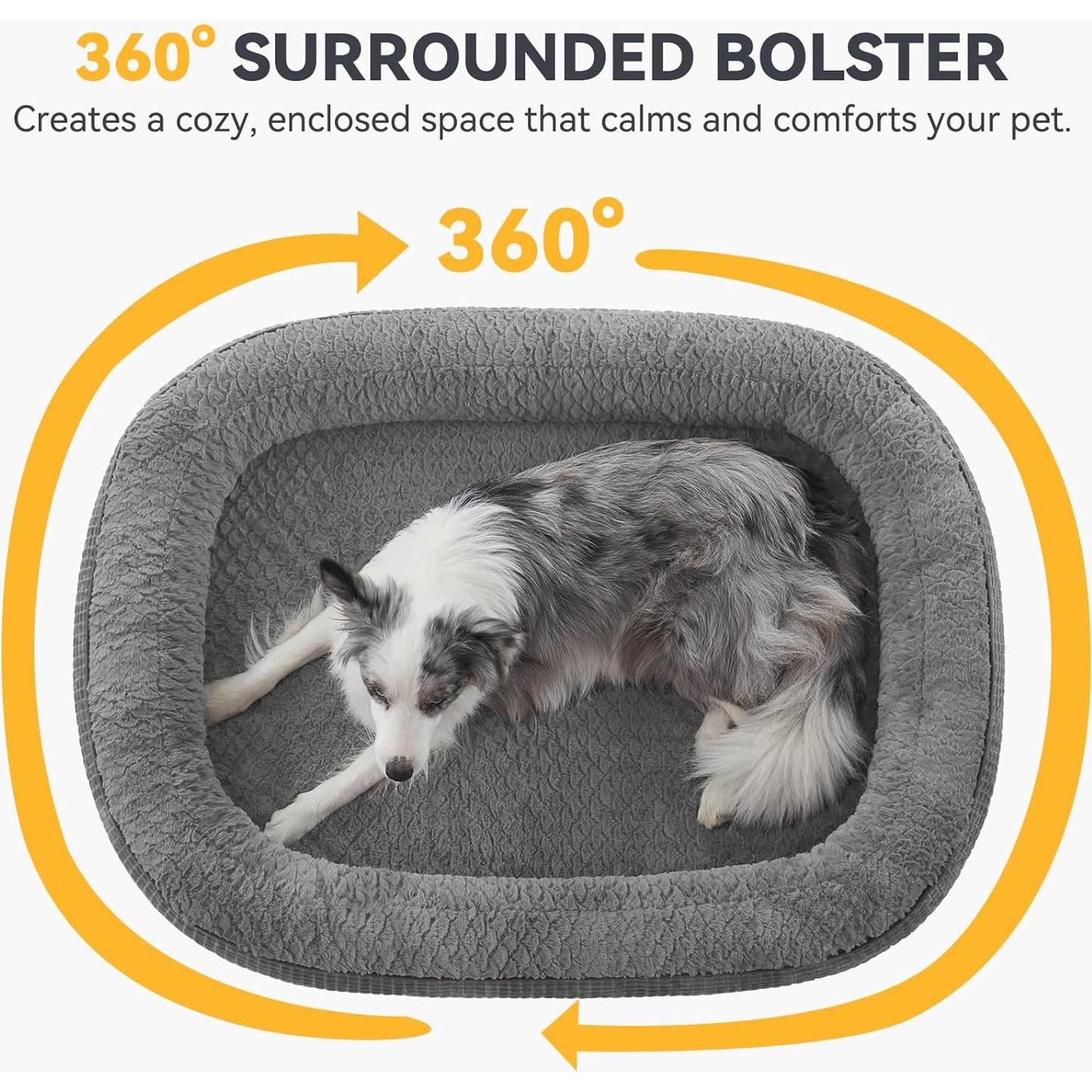 Cama Ortopédica para Perros JOEJOY XL Gris con Espuma de Memoria