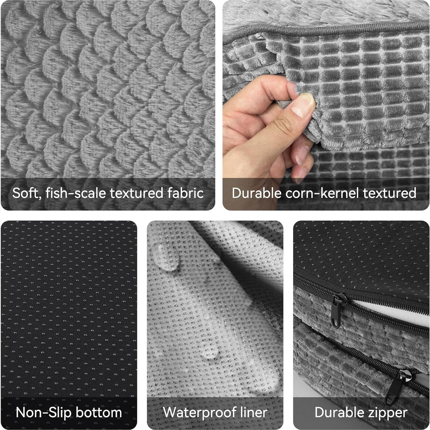 Cama Ortopédica para Perros JOEJOY XL Gris con Espuma de Memoria